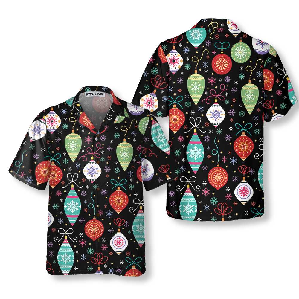 Christmas Ornament Pattern Hawaiian Shirt Funny Christmas Shirt Aloha Shirt For Men and Women