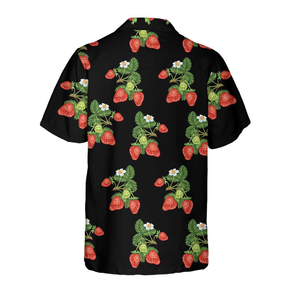 50s Style Strawberries Hawaiian Shirt Strawberry Shirt  Women Strawberry Print Shirt Aloha Shirt For Men and Women