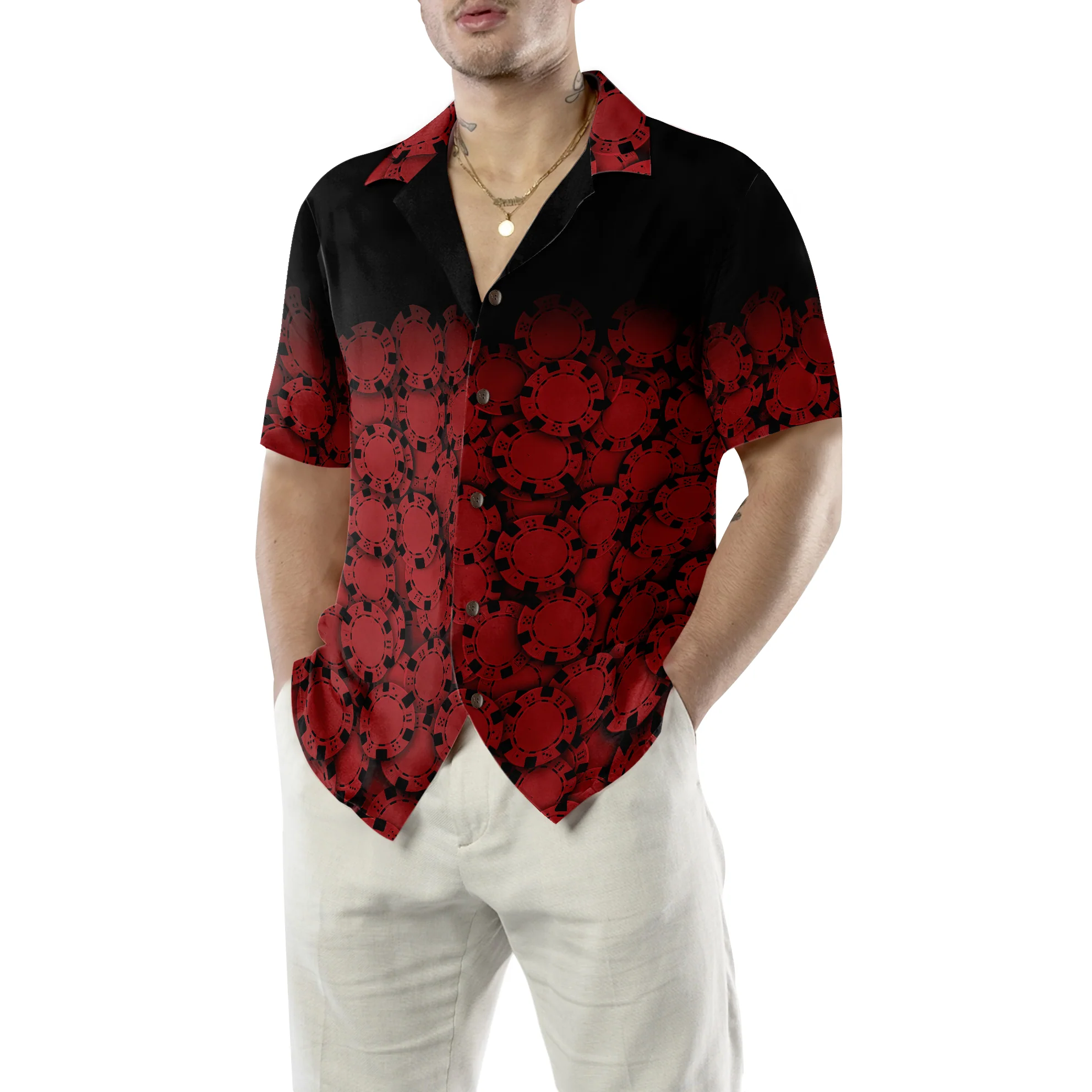 Poker Chip Hawaiian Shirt Aloha Shirt For Men and Women