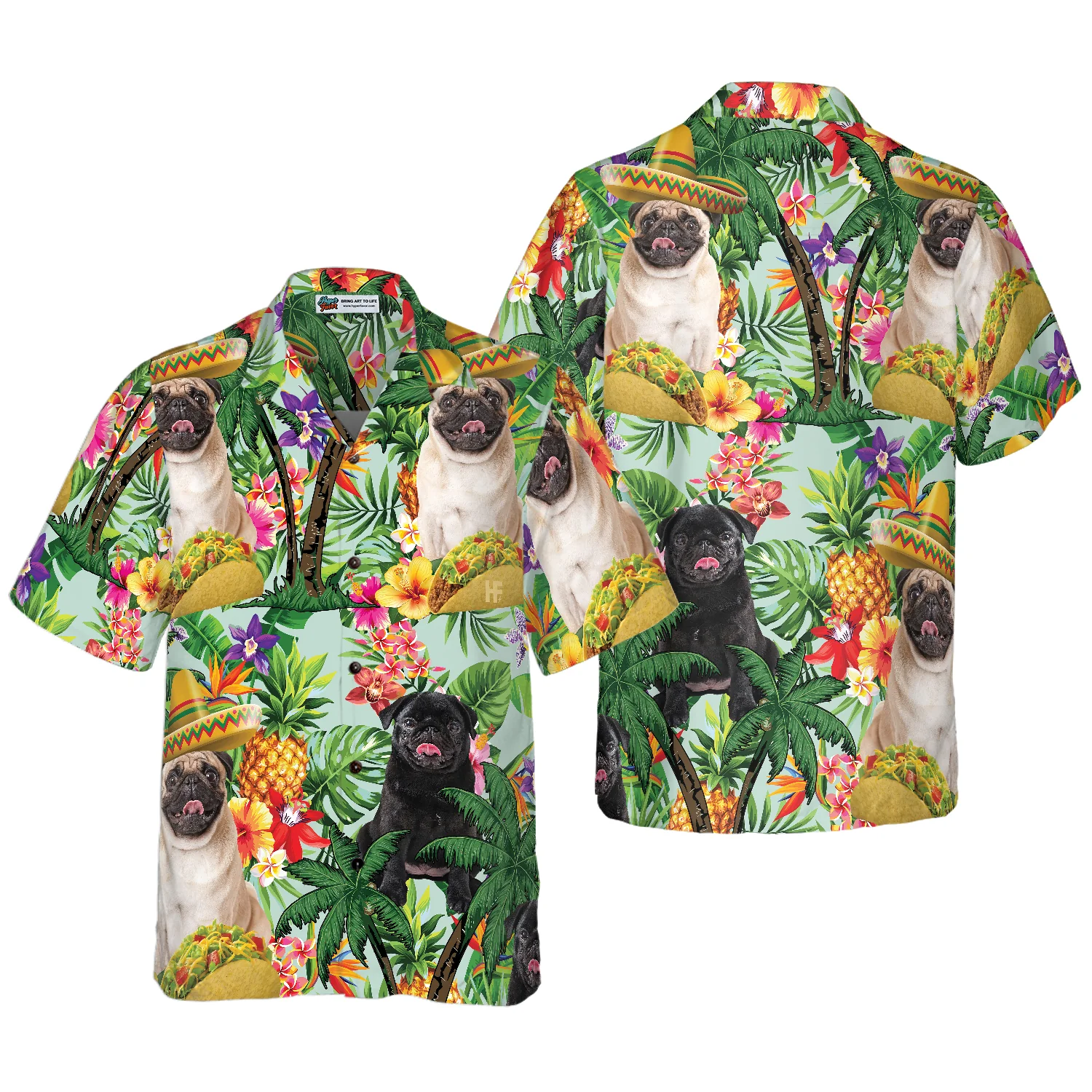 Taco Pug Are Ready For Summer Hawaiian Shirt Aloha Shirt For Men and Women