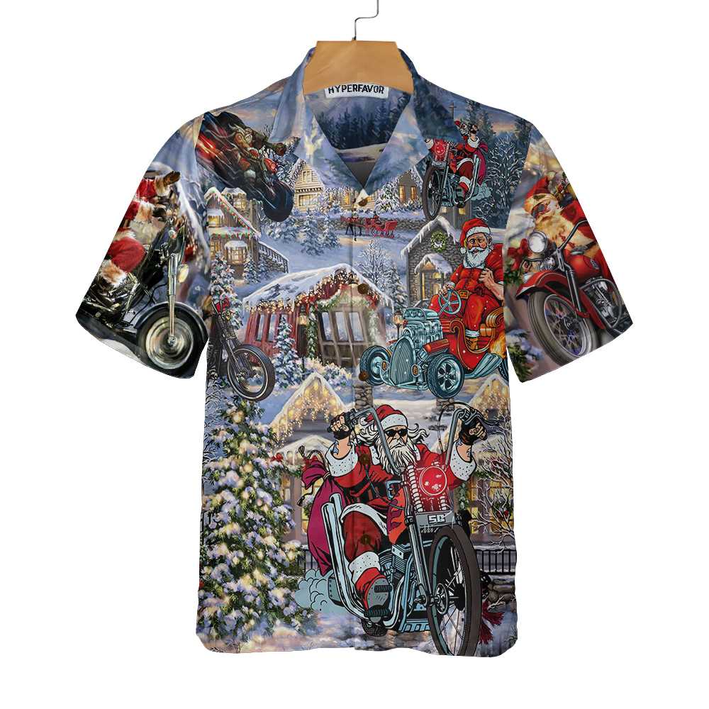 Funny Christmas Santa Claus Racing Hawaiian Shirt Unique Gift For Christmas Aloha Shirt For Men and Women