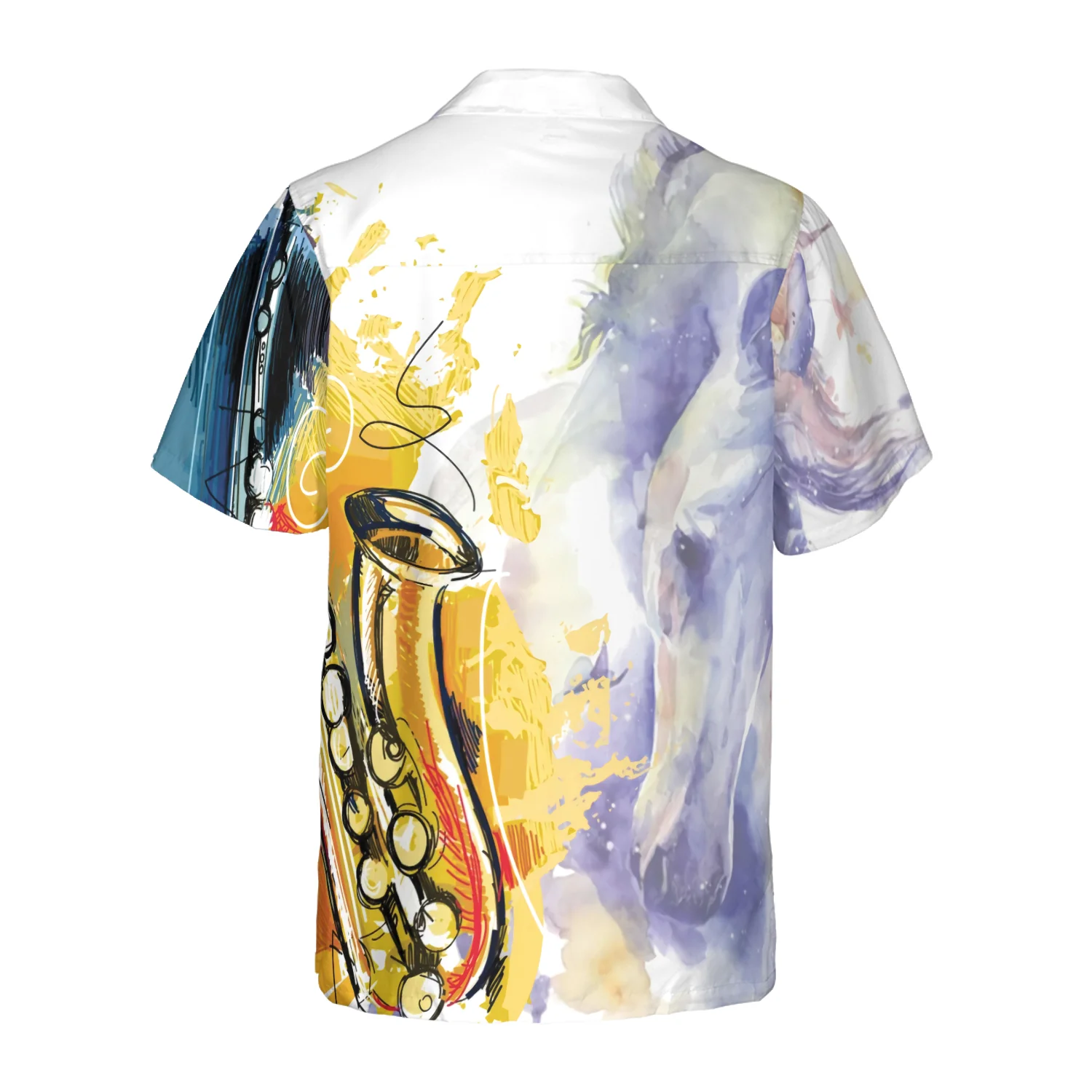 Saxophone And Horse Hawaiian Shirt Aloha Shirt For Men and Women