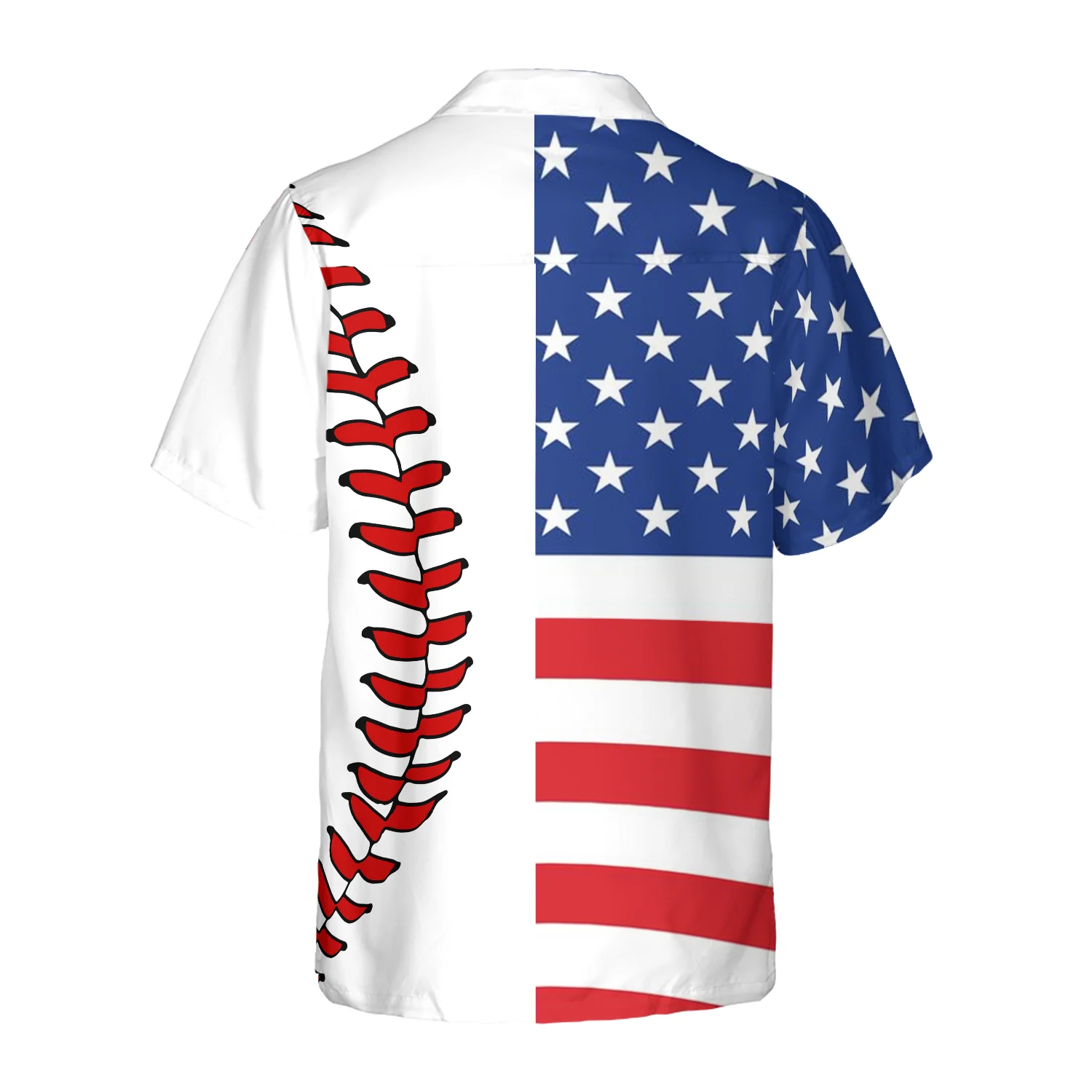 Baseball American Flag Hawaiian Shirt Aloha Shirt For Men and Women