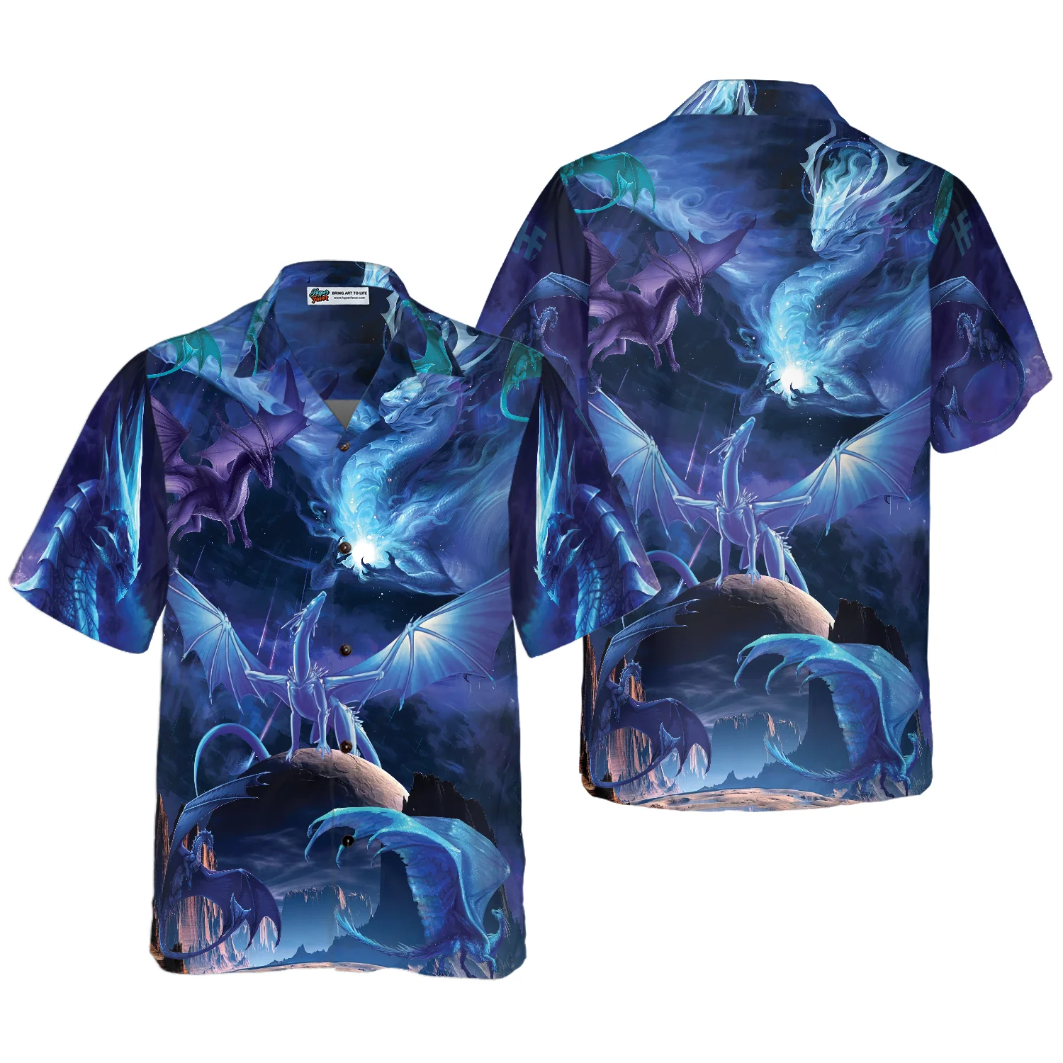 Blue Universe Dragon Hawaiian Shirt Aloha Shirt For Men and Women