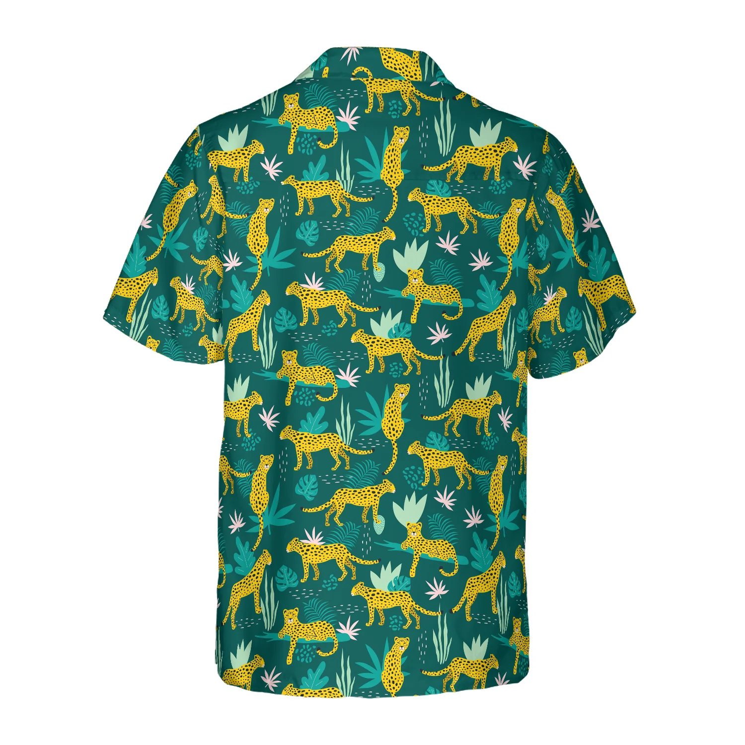 Leopards and tropical leaves Hawaiian Shirt Aloha Shirt For Men and Women