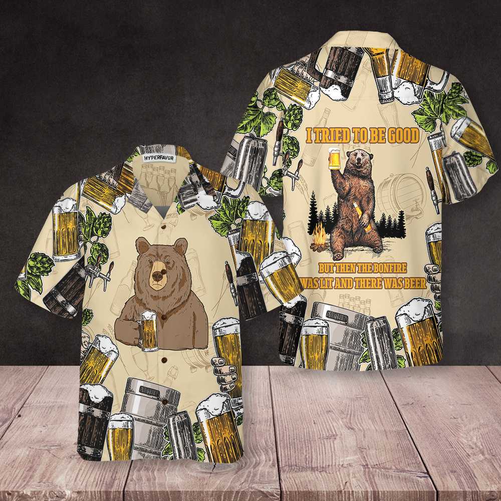 I Tried To Be Good Beer Camping Hawaiian Shirt Funny Beer Shirt For Camping Best Gift For Beer Lovers Aloha Shirt For Men and Women