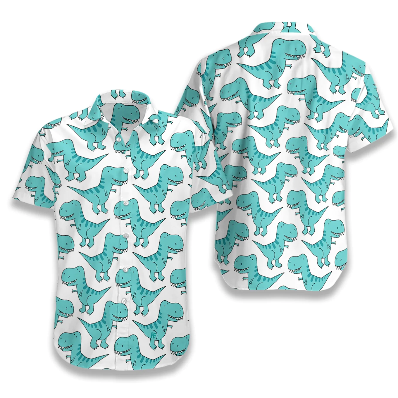 Dino Blue Mint Hawaiian Shirt Aloha Shirt For Men and Women