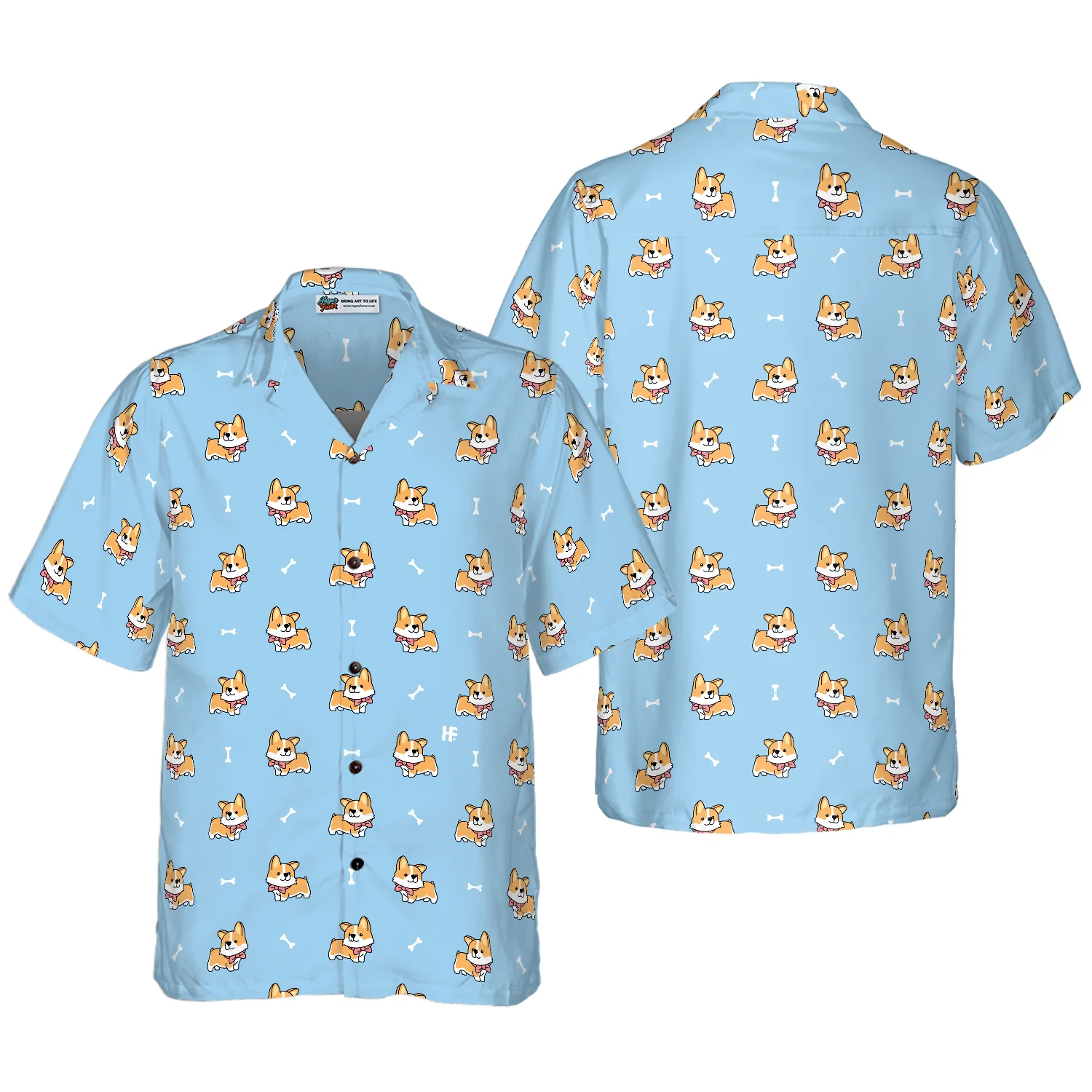 Cute Puppy Corgi Hawaiian Shirt Aloha Shirt For Men and Women