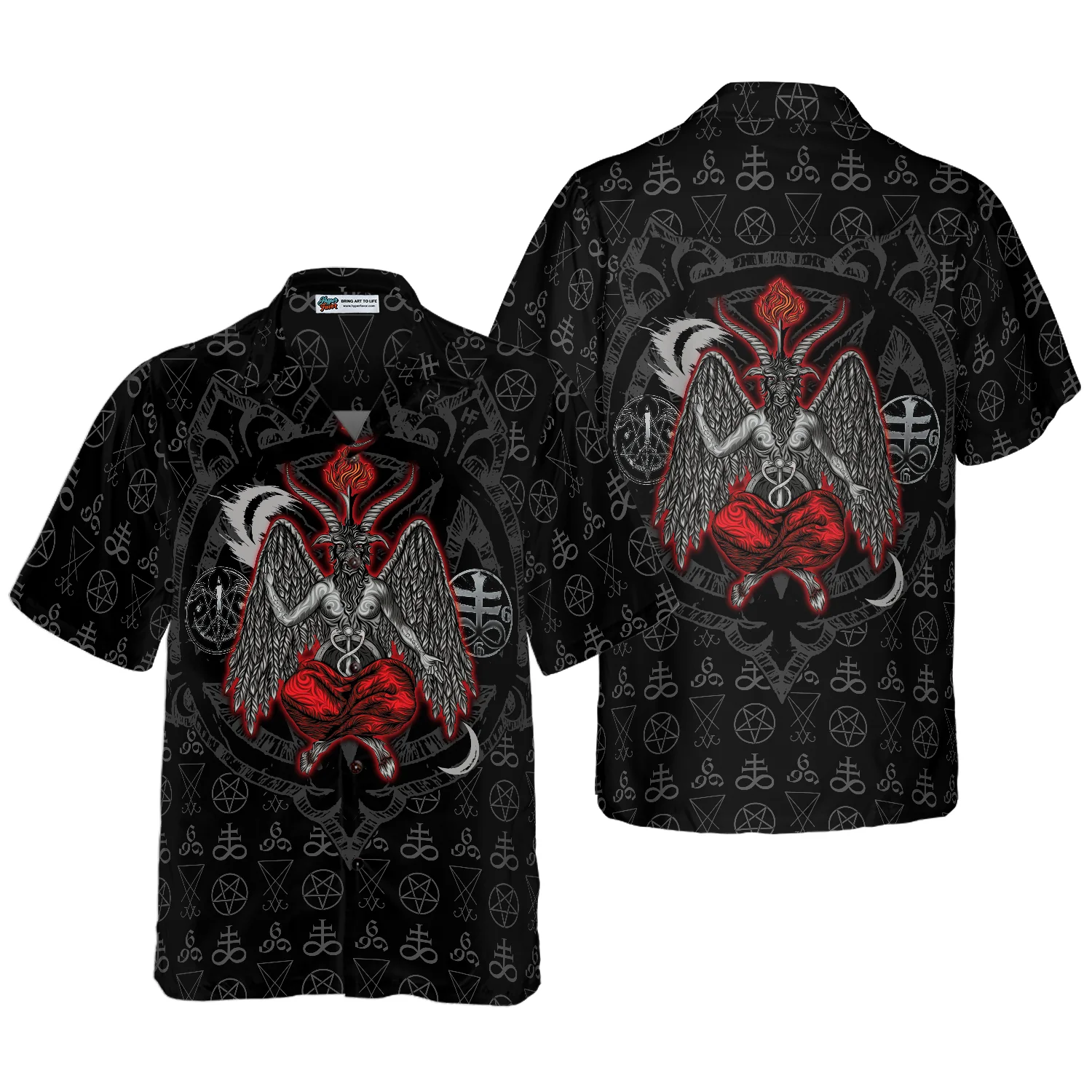 Baphomet Demon Satanism Pentagram Hawaiian Shirt Aloha Shirt For Men and Women