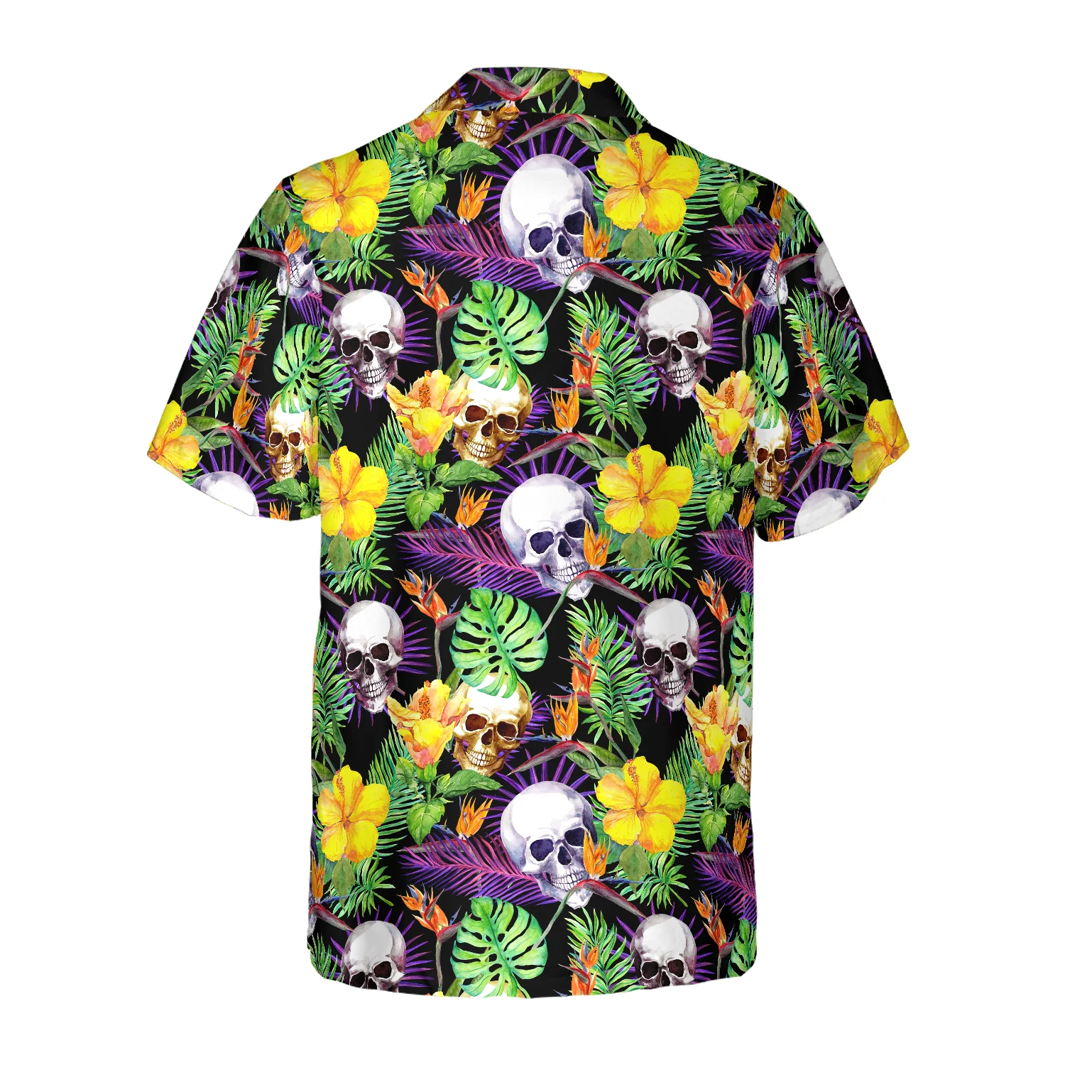 Skull Tropical Pattern Hawaiian Shirt Aloha Shirt For Men and Women