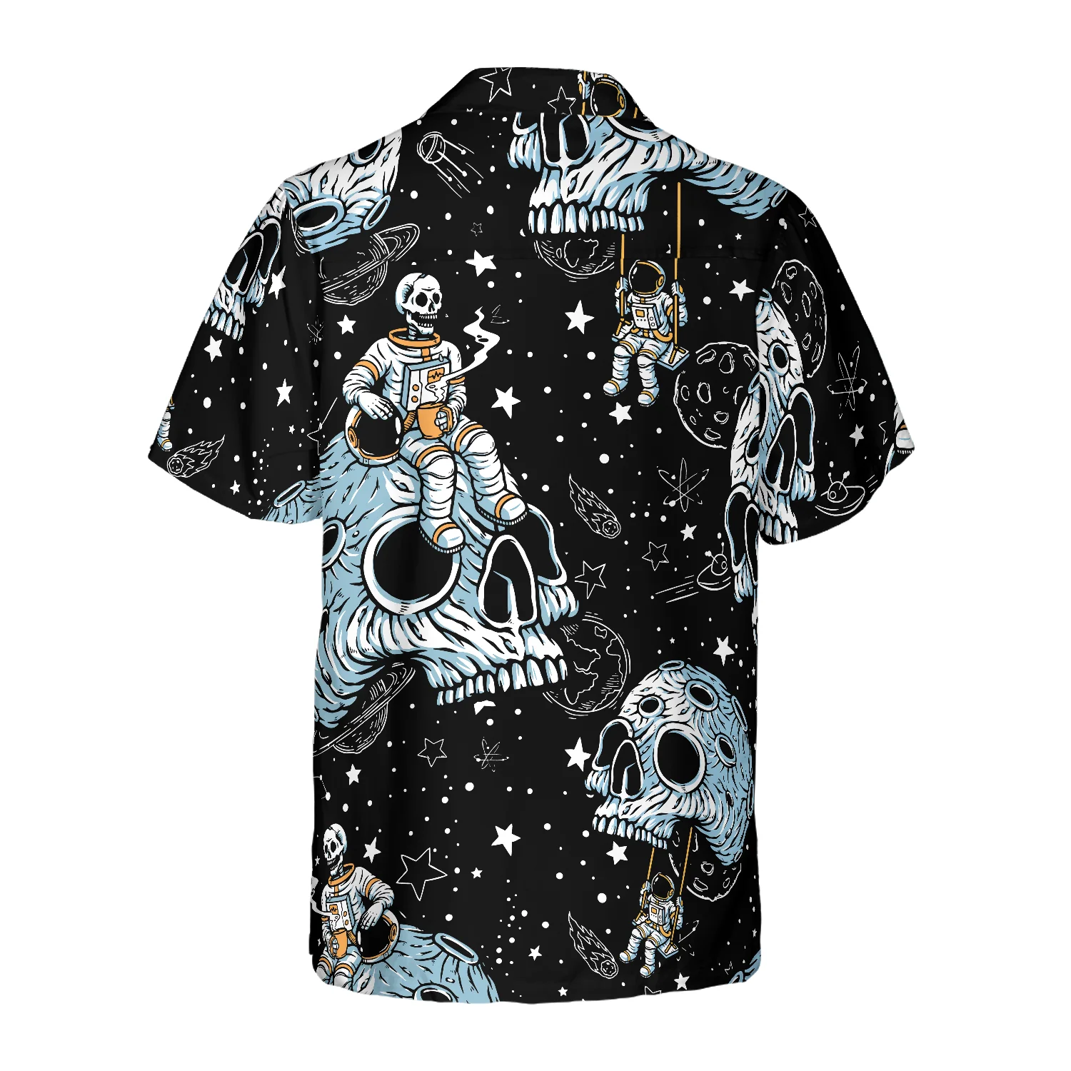 Lonely Skull Planet Outta Space Hawaiian Shirt Aloha Shirt For Men and Women