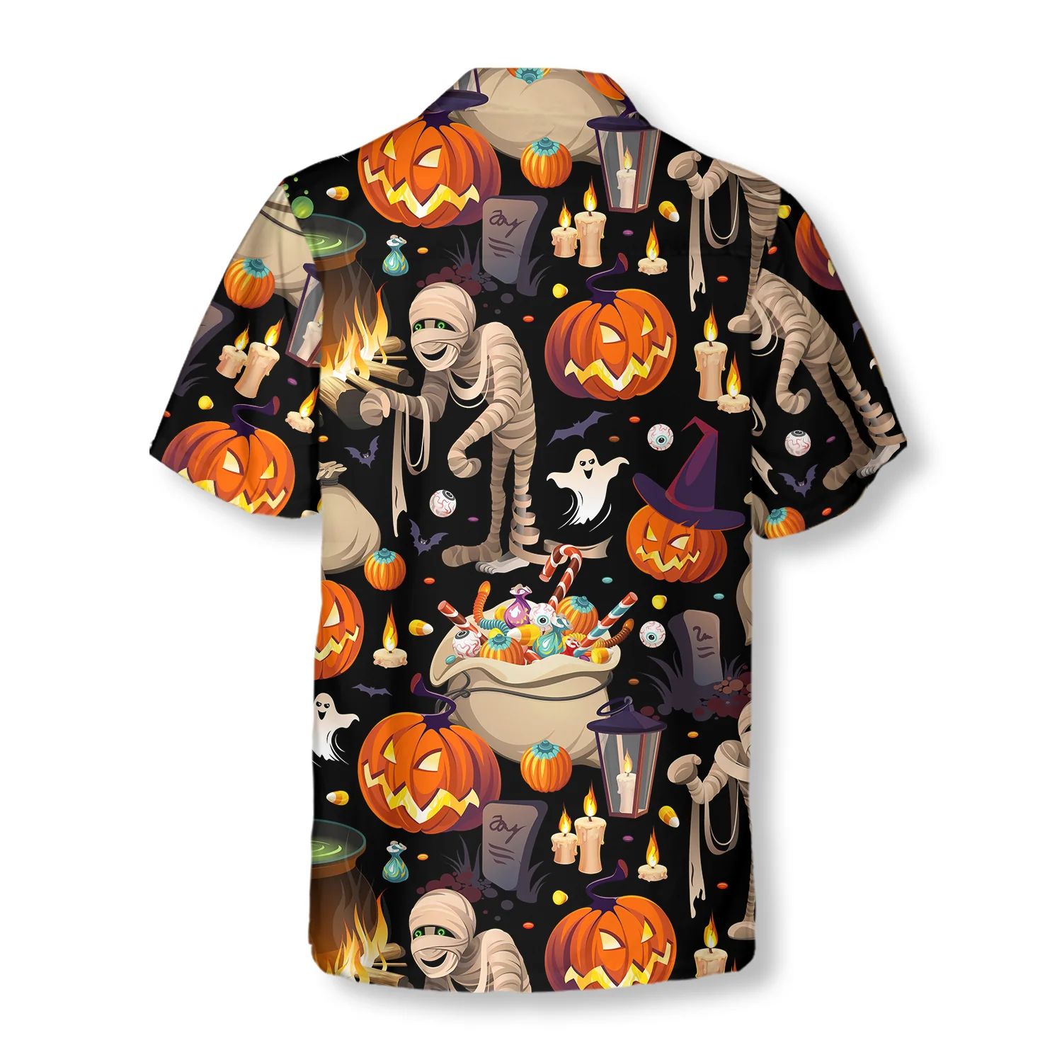 Halloween Mummy And Bags Of Sweets Hawaiian Shirt Aloha Shirt For Men and Women