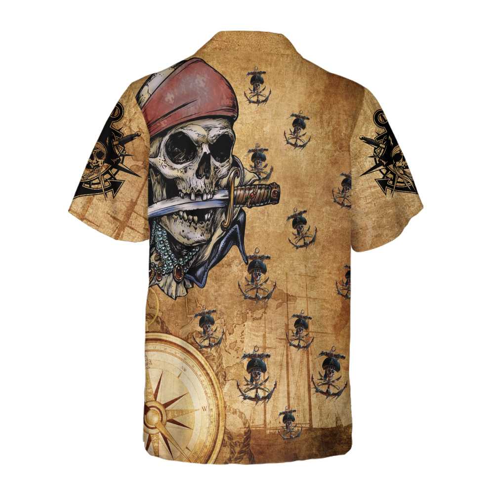 Captain Pirate Hawaiian Shirt Cool Pirate Shirt For Adults Pirate Pattern Shirt Aloha Shirt For Men and Women