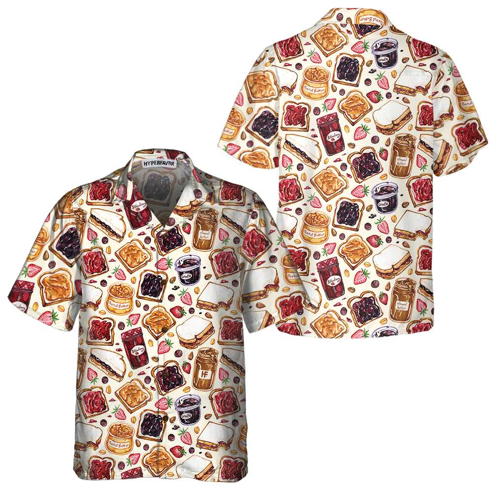 Peanut Butter and Jelly Hawaiian Shirt Funny Peanut Butter Shirt Gift For Peanut Butter Lovers Aloha Shirt For Men and Women