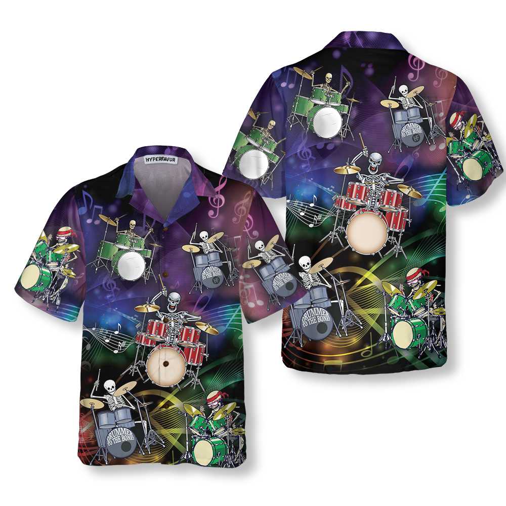 Drummer To The Bone Hawaiian Shirt Cool Drum Shirt Best Gift For Drummers Aloha Shirt For Men and Women