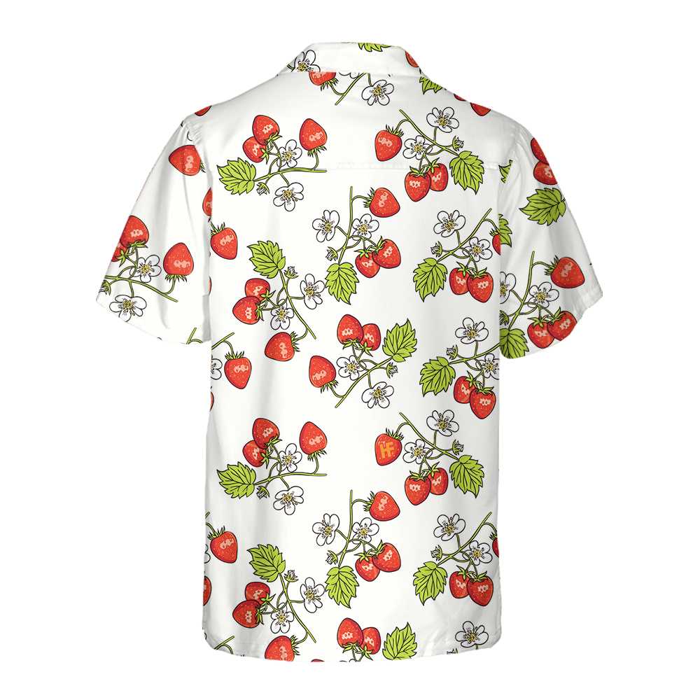 Beautiful Strawberry Seamless Pattern Hawaiian Shirt Strawberry Shirt  Women Strawberry Print Shirt Aloha Shirt For Men and Women