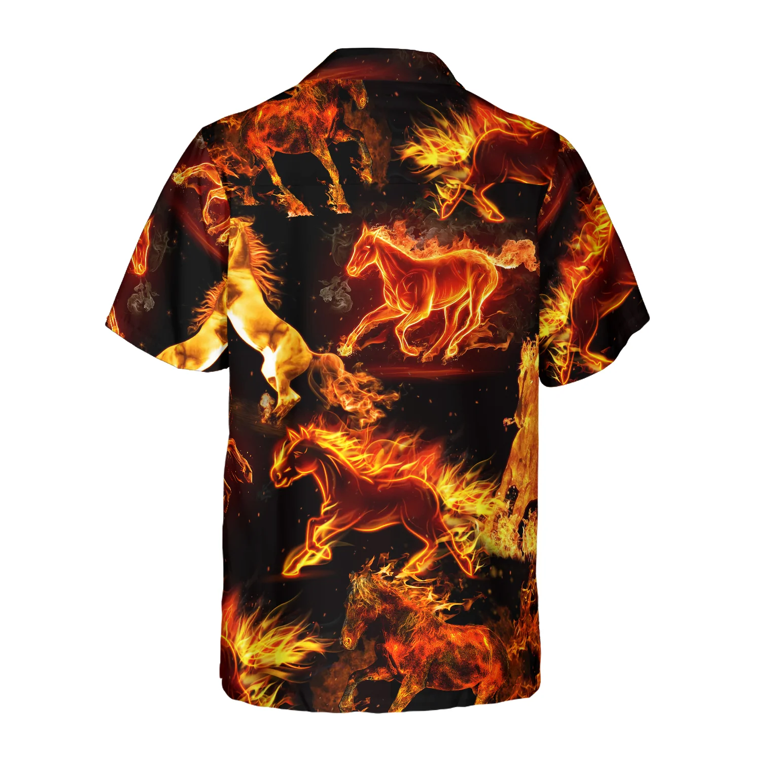 Flaming Horses Shirt Hawaiian Shirt Aloha Shirt For Men and Women