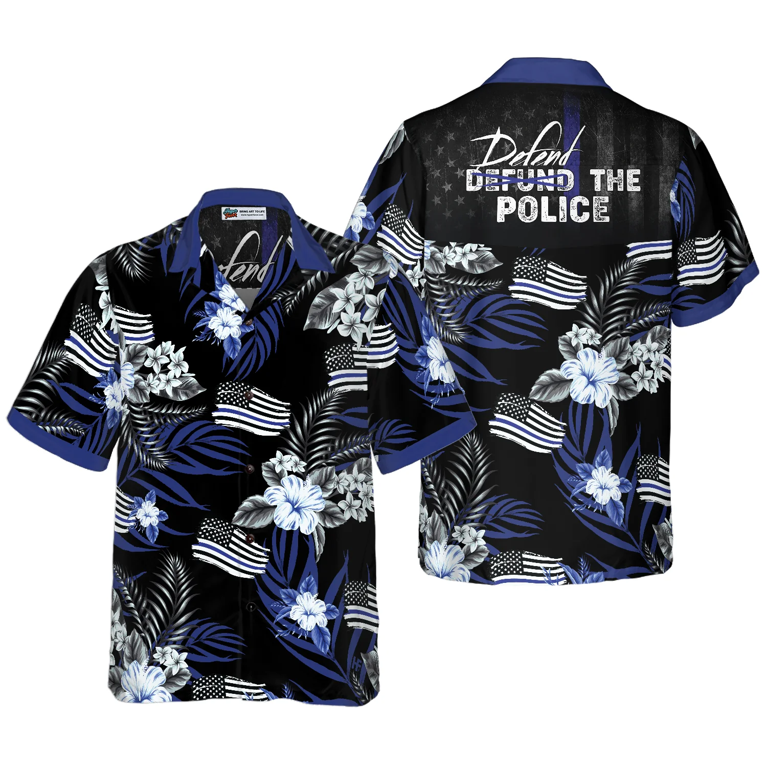 Defend The Police Hawaiian Shirt Aloha Shirt For Men and Women