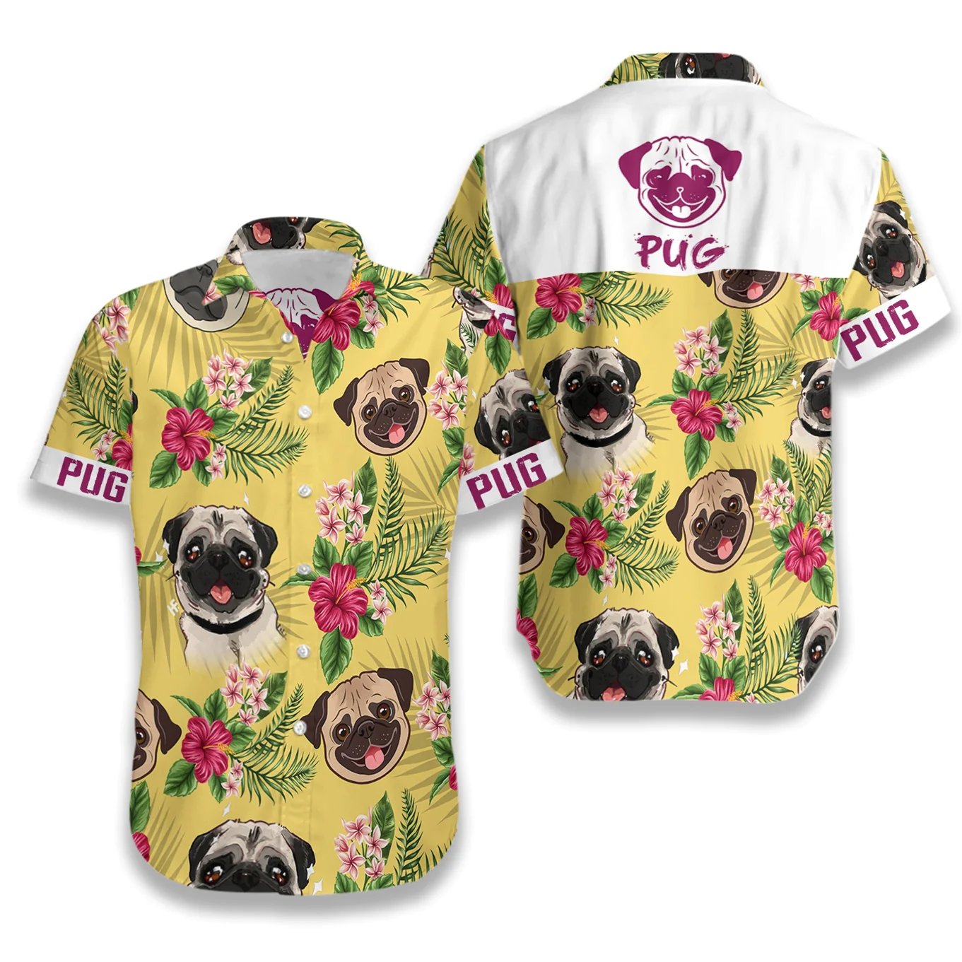 PUG Hawaiian Shirt Aloha Shirt For Men and Women