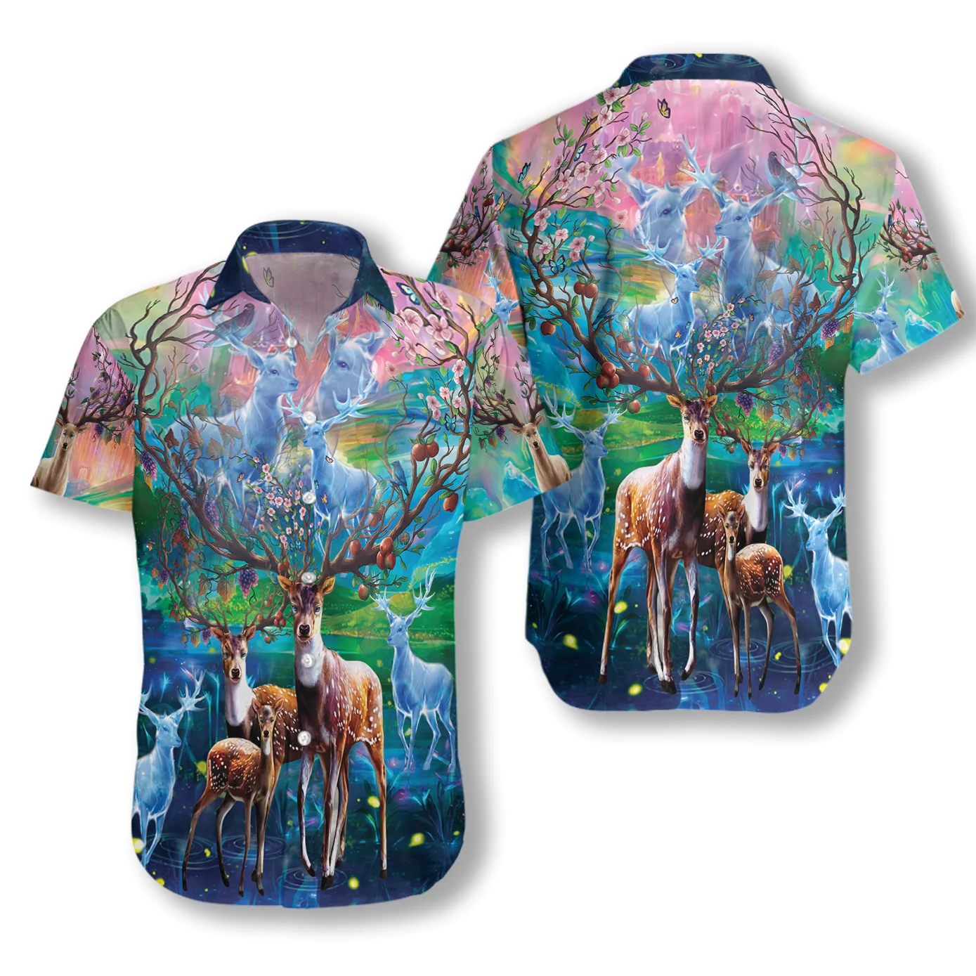 AMAZING DEER Hawaiian Shirt Aloha Shirt For Men and Women