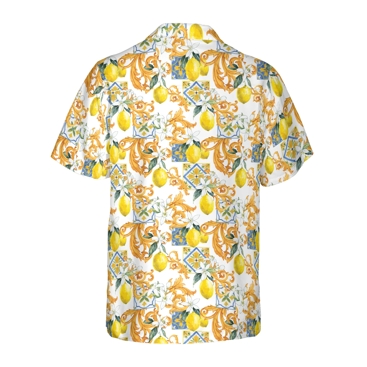 Sicilian Style Lemon Print Hawaiian Shirt Aloha Shirt For Men and Women