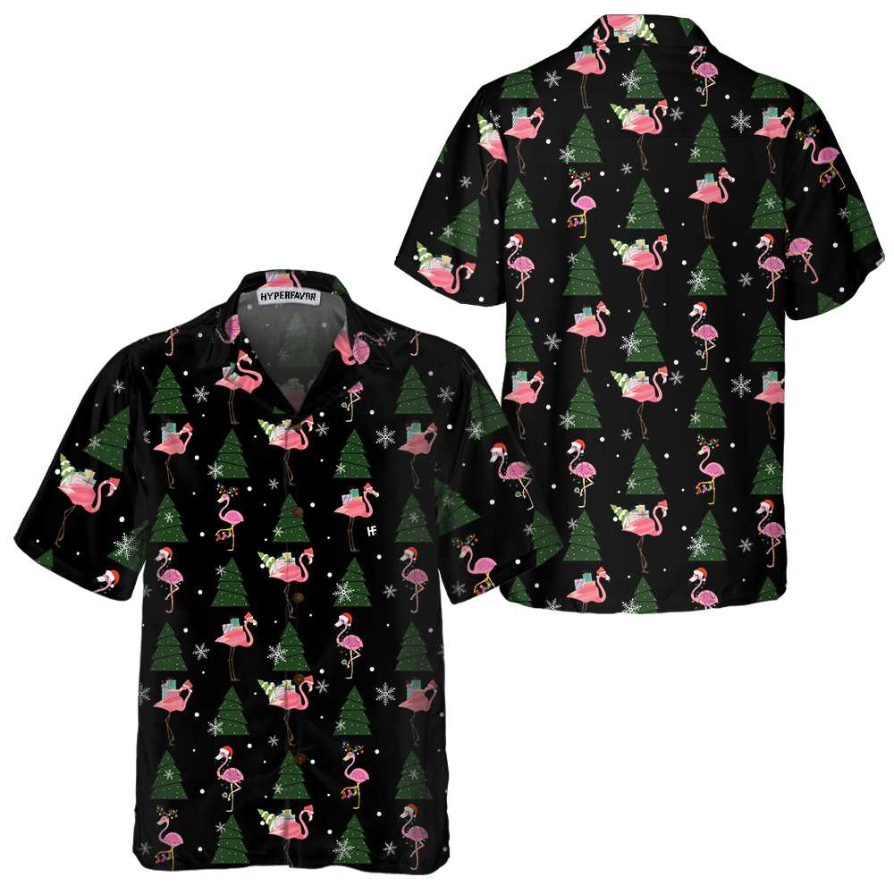 Flamingo Merry Xmas You All Hawaiian Shirt Funny Christmas Shirt Best Xmas Gift Idea Aloha Shirt For Men and Women