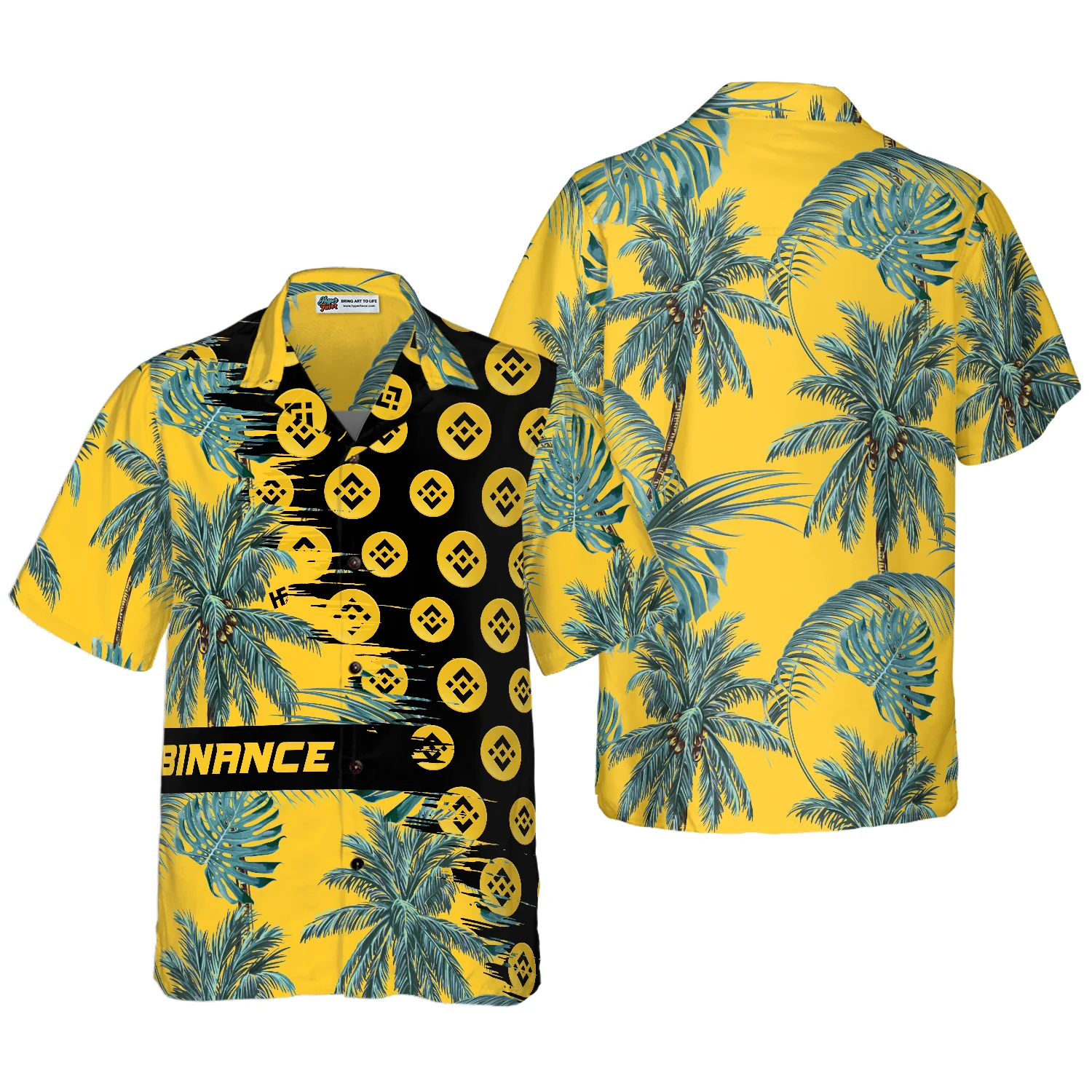 Binance Coin Yellow Hawaiian Shirt Aloha Shirt For Men and Women