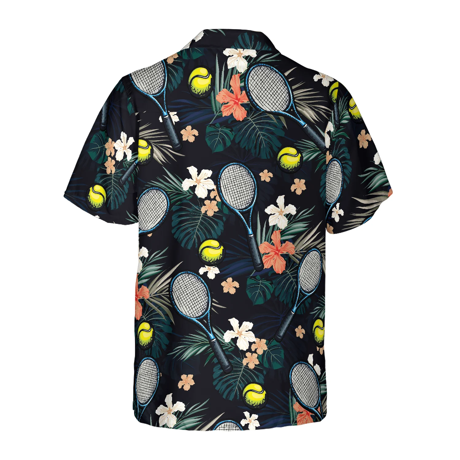 Tropical Floral Tennis Hawaiian Shirt Aloha Shirt For Men and Women