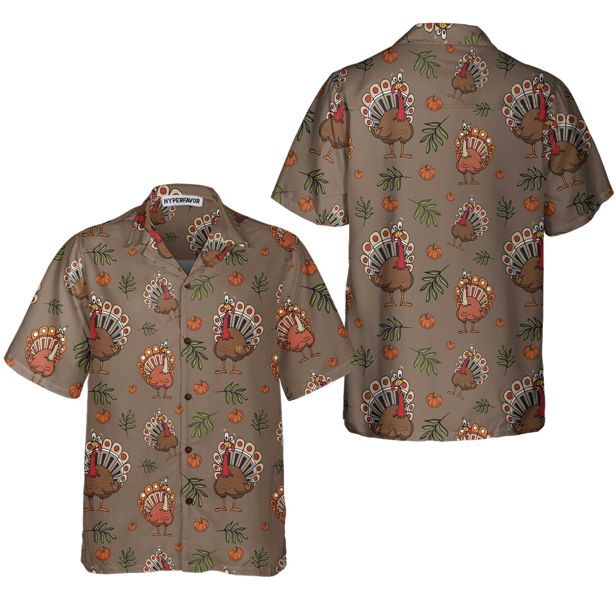 Thanksgiving Day Turkey Casual Thanksgiving Hawaiian Shirt Funny Turkey Gift For Thanksgiving Aloha Shirt For Men and Women