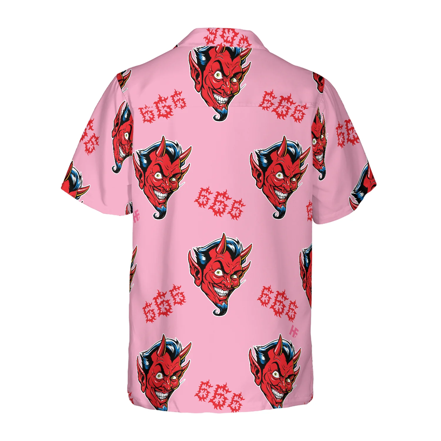 Seamless Red Devil Face Hawaiian Shirt Aloha Shirt For Men and Women