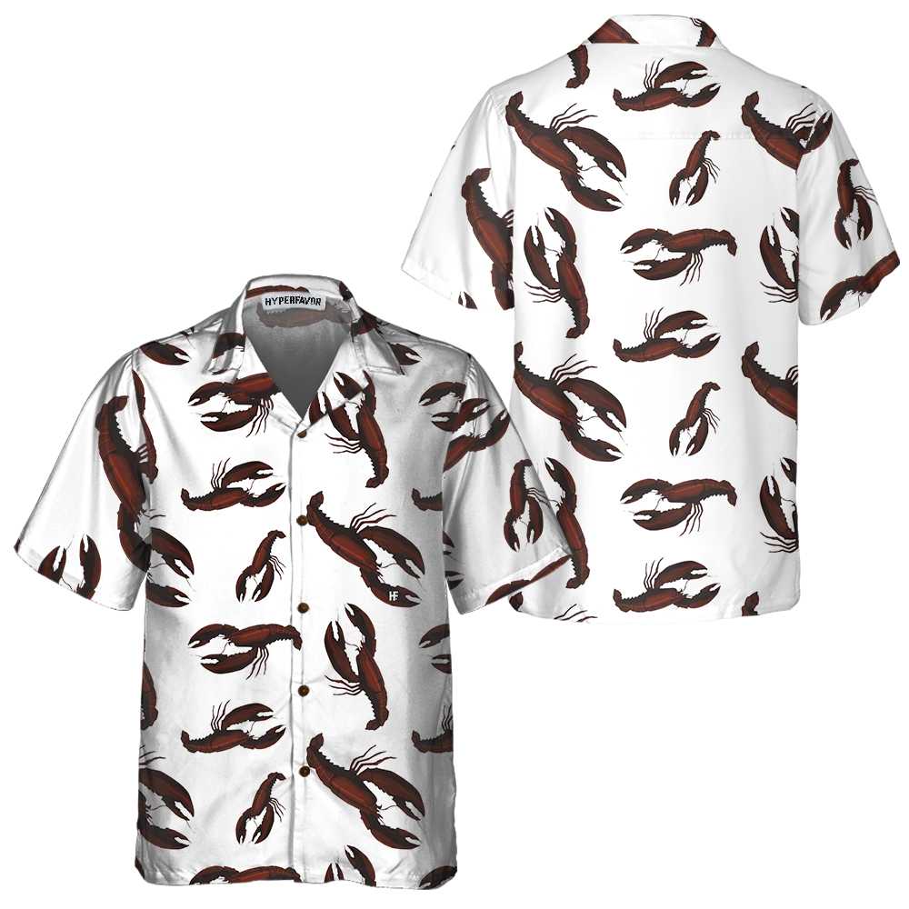 Dark Lobster Hawaiian Shirt Unique Lobster Shirt Lobster Print Shirt For Adults Aloha Shirt For Men and Women