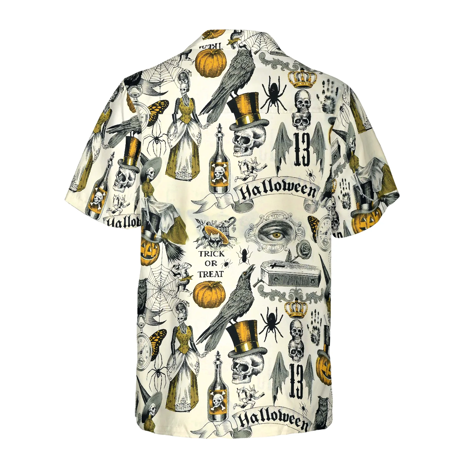 Trickery Halloween Pattern Hawaiian Shirt Aloha Shirt For Men and Women