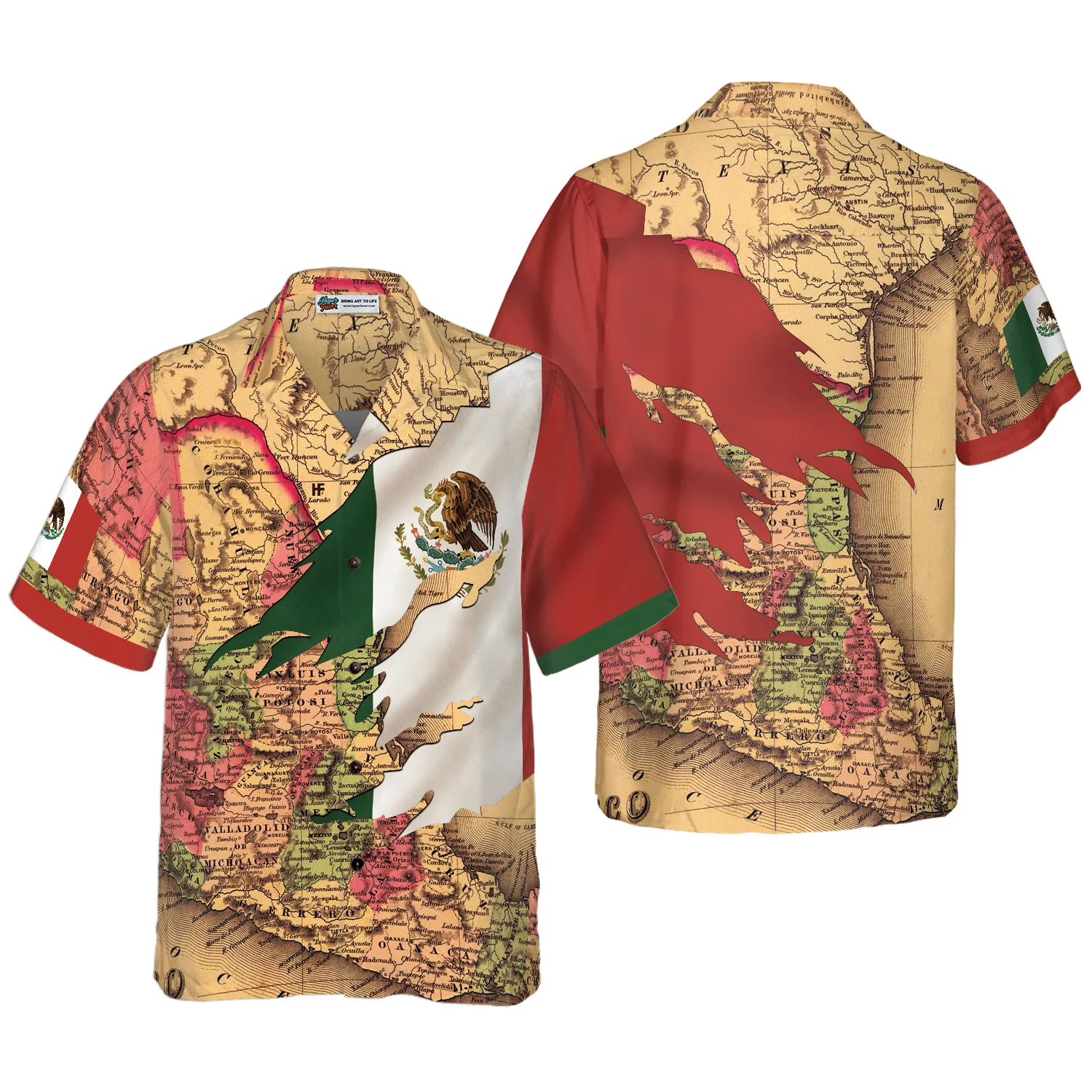 Mexico Map Flag Proud Hawaiian Shirt Aloha Shirt For Men and Women