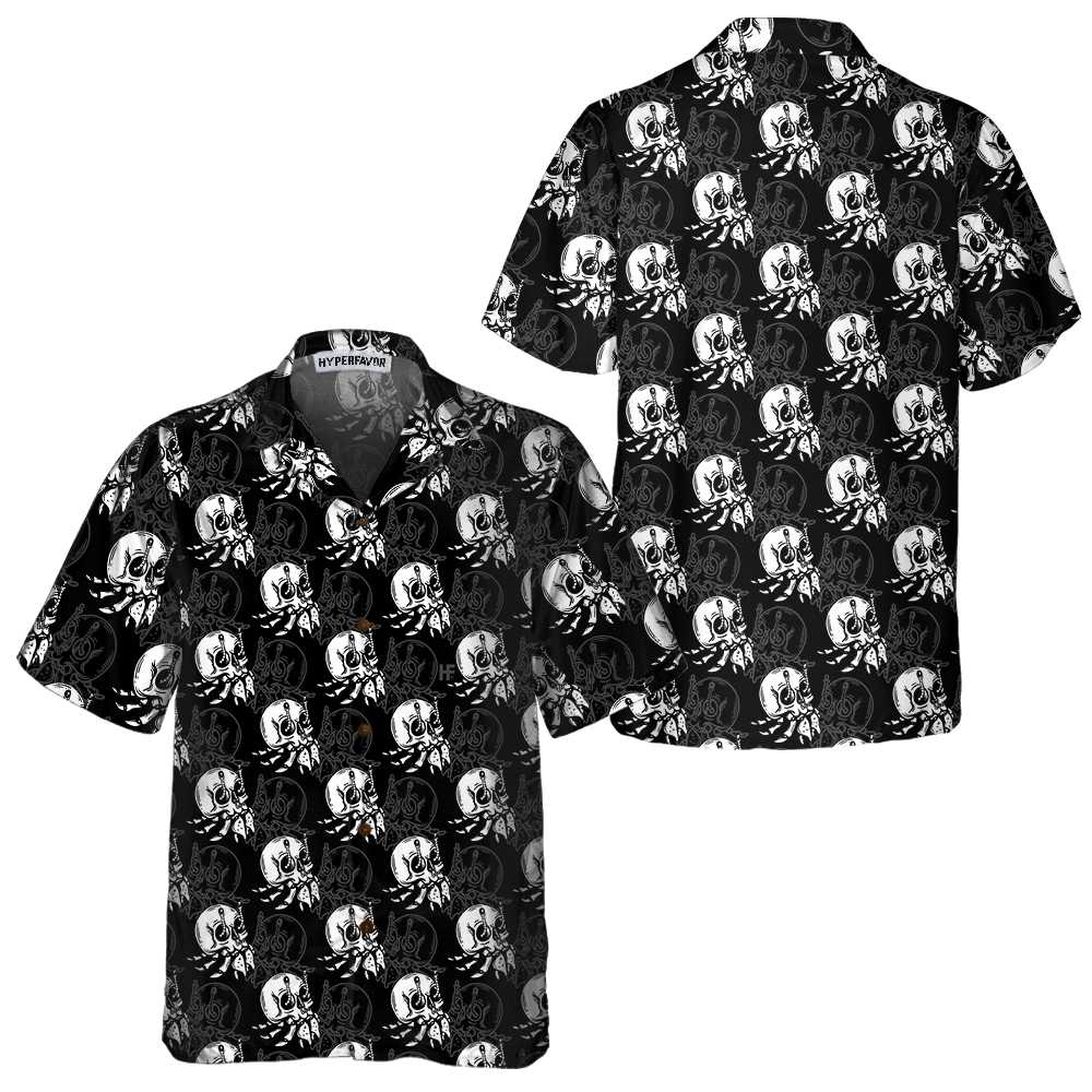 Vintage Style Skull Shell Hermit Crab Seamless Pattern Hawaiian Shirt Unique Crab Shirt Crab Print Shirt Aloha Shirt For Men and Women