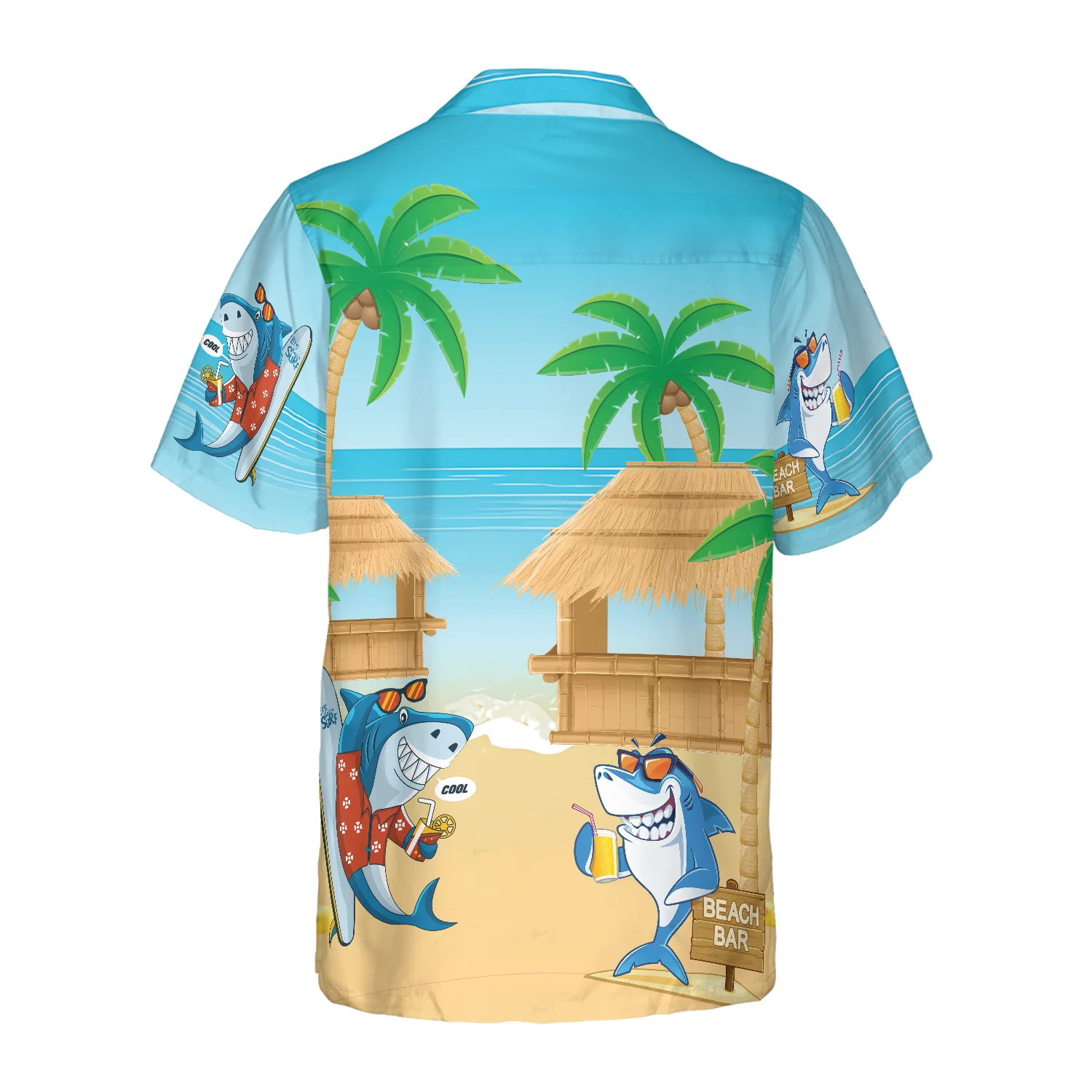 Sharks Party On The Beach Hawaiian Shirt Aloha Shirt For Men and Women