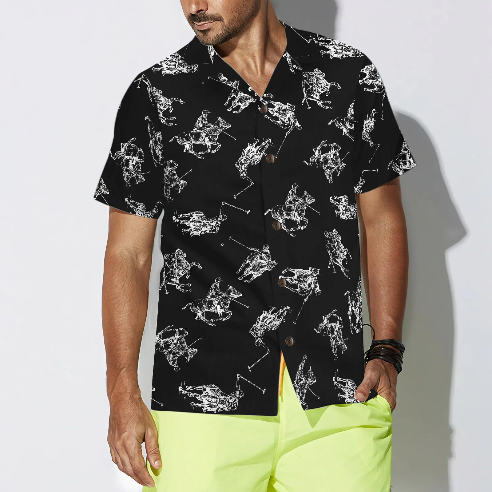 Polo Smoke Black And White Pattern Hawaiian Shirt Aloha Shirt For Men and Women