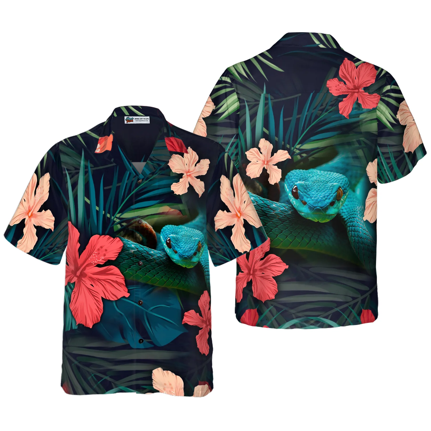 Tropical Snake Hawaiian Shirt Aloha Shirt For Men and Women