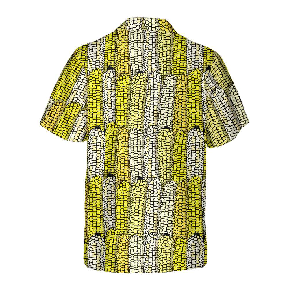 Corn Cob Plant Seamless Pattern Hawaiian Shirt Corn Shirt Button Up Hawaiian Shirt With Corn Aloha Shirt For Men and Women