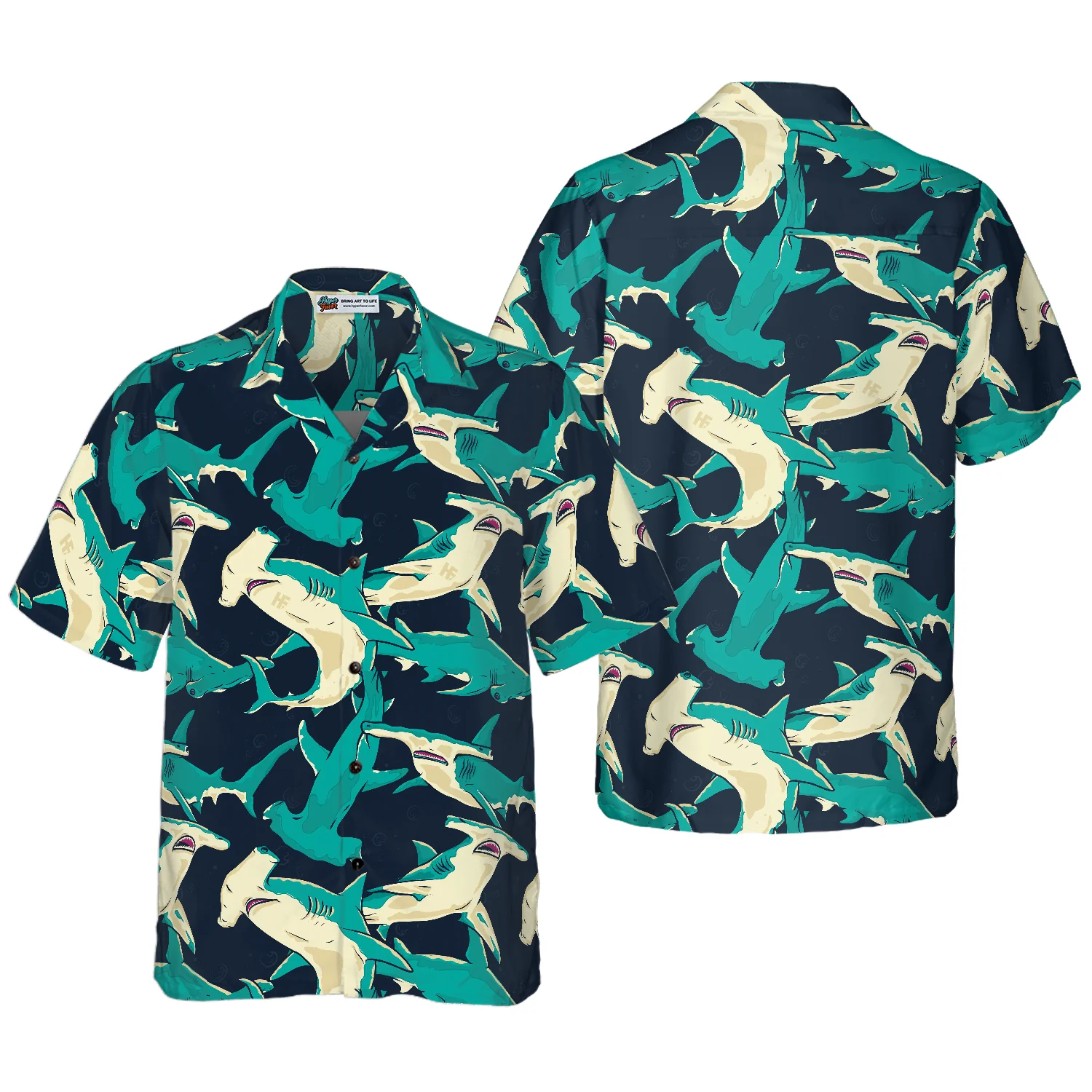 Hammerhead Shark Pattern Hawaiian Shirt Aloha Shirt For Men and Women