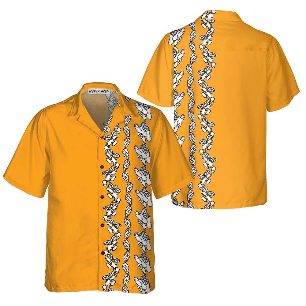 Peanut Leaves Hawaiian Shirt Cute Peanut Butter Shirt Design Yellow Peanut Butter Themed Shirt For Adults Aloha Shirt For Men and Women