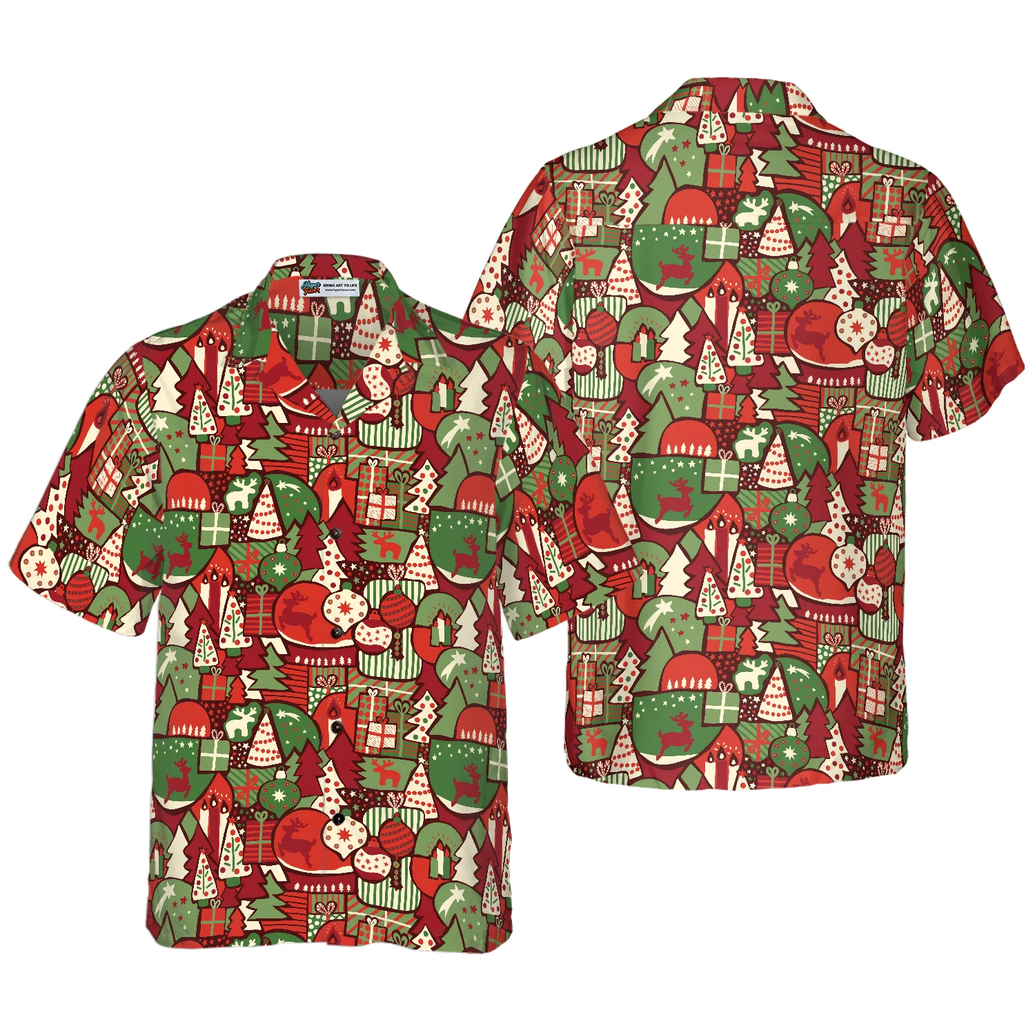 Hawaiian Shirts Christmas Gift Pattern Shirt Short Sleeve Christmas Shirt Idea Gift Aloha Shirt For Men and Women