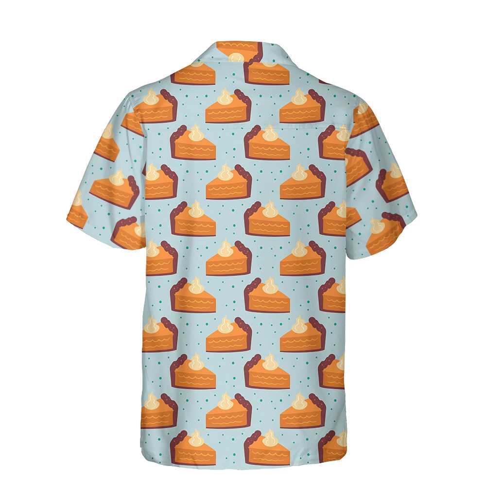 Thanksgiving Pumpkin Pie On Light Blue Hawaiian Shirt Funny Thanksgiving Shirt Gift For Thanksgiving Day Aloha Shirt For Men and Women