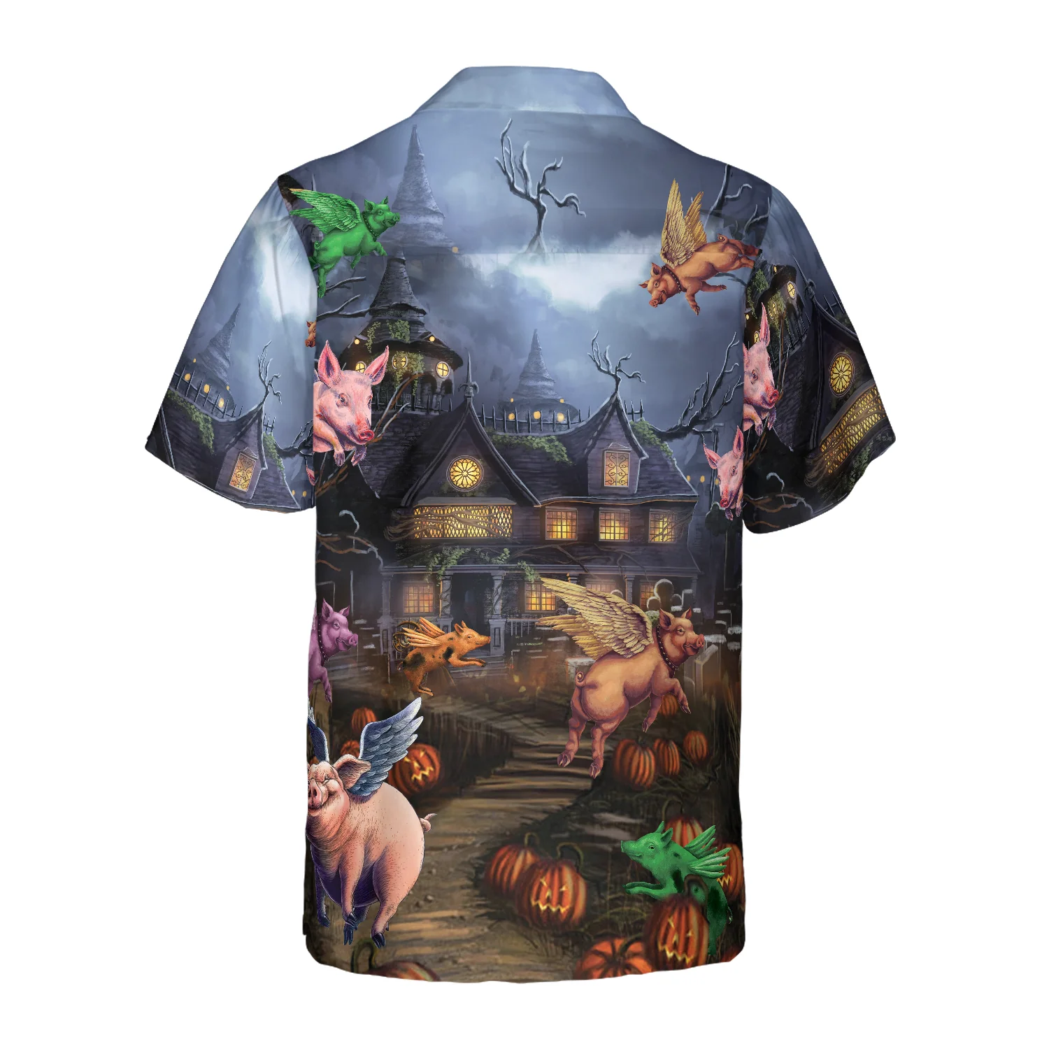 Scary Pigs Can Fly Hawaiian Shirt Aloha Shirt For Men and Women