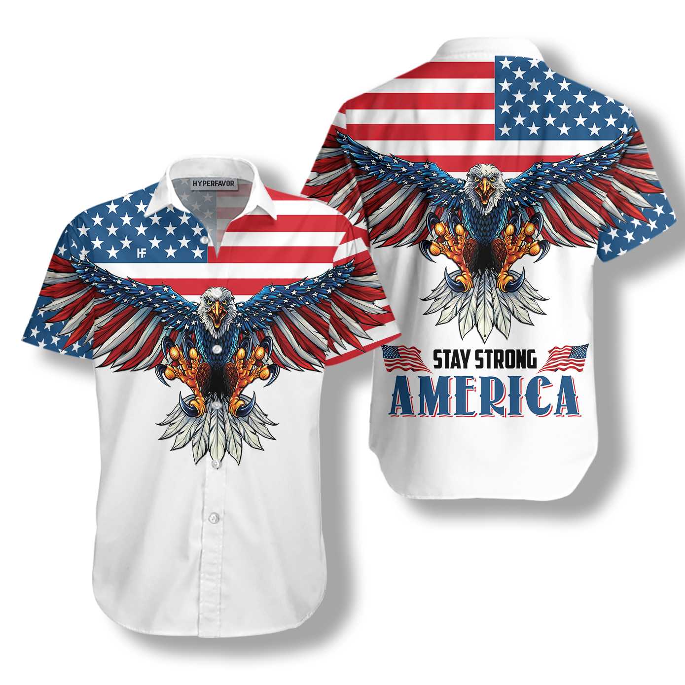 American Eagle Stay Strong Shirt Hawaiian Shirt Aloha Shirt For Men and Women