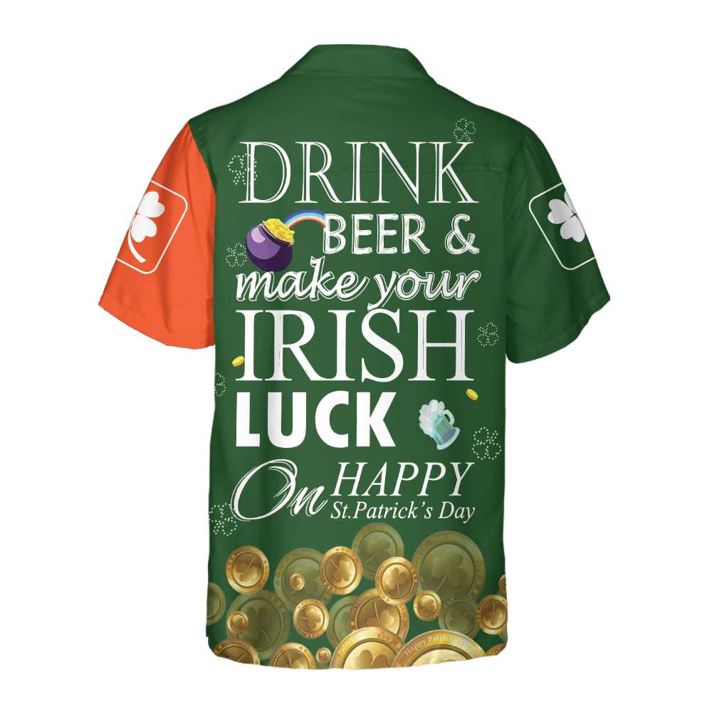 Irish Luck On St Patricks Day Hawaiian Shirt St Patricks Day Shirt Cool St Patricks Day Gift Aloha Shirt For Men and Women