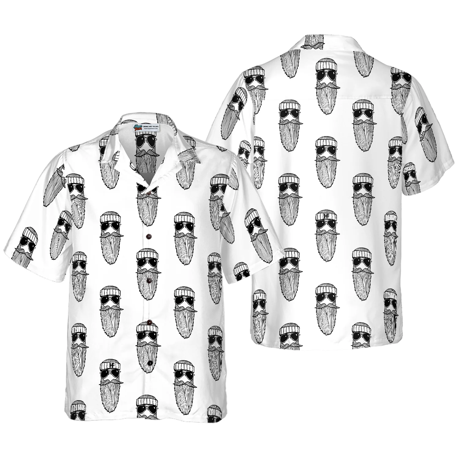 Beard Seamless Pattern Hawaiian Shirt Aloha Shirt For Men and Women