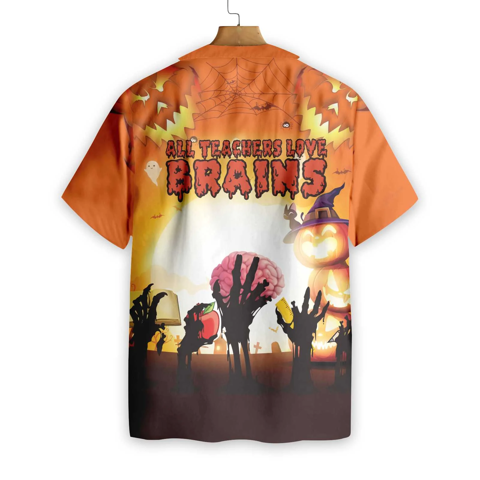 All Teachers Love Brains Teacher Hawaiian Shirt Teacher Shirt Best Gift For Teachers Aloha Shirt For Men and Women