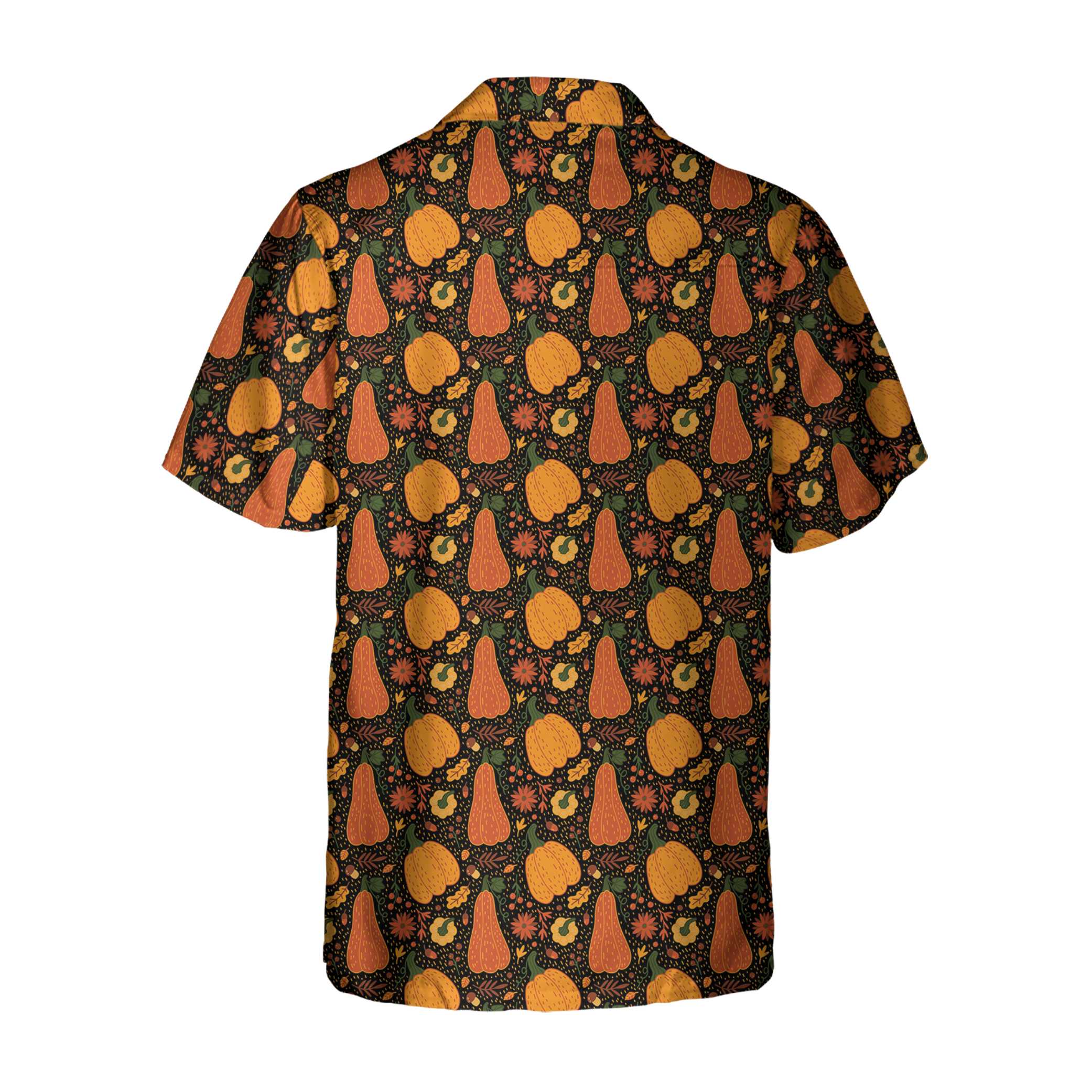 Pumpkin And Falling Leaves Hawaiian Shirt Fall Thanksgiving Shirt Gift For Thanksgiving Day Aloha Shirt For Men and Women