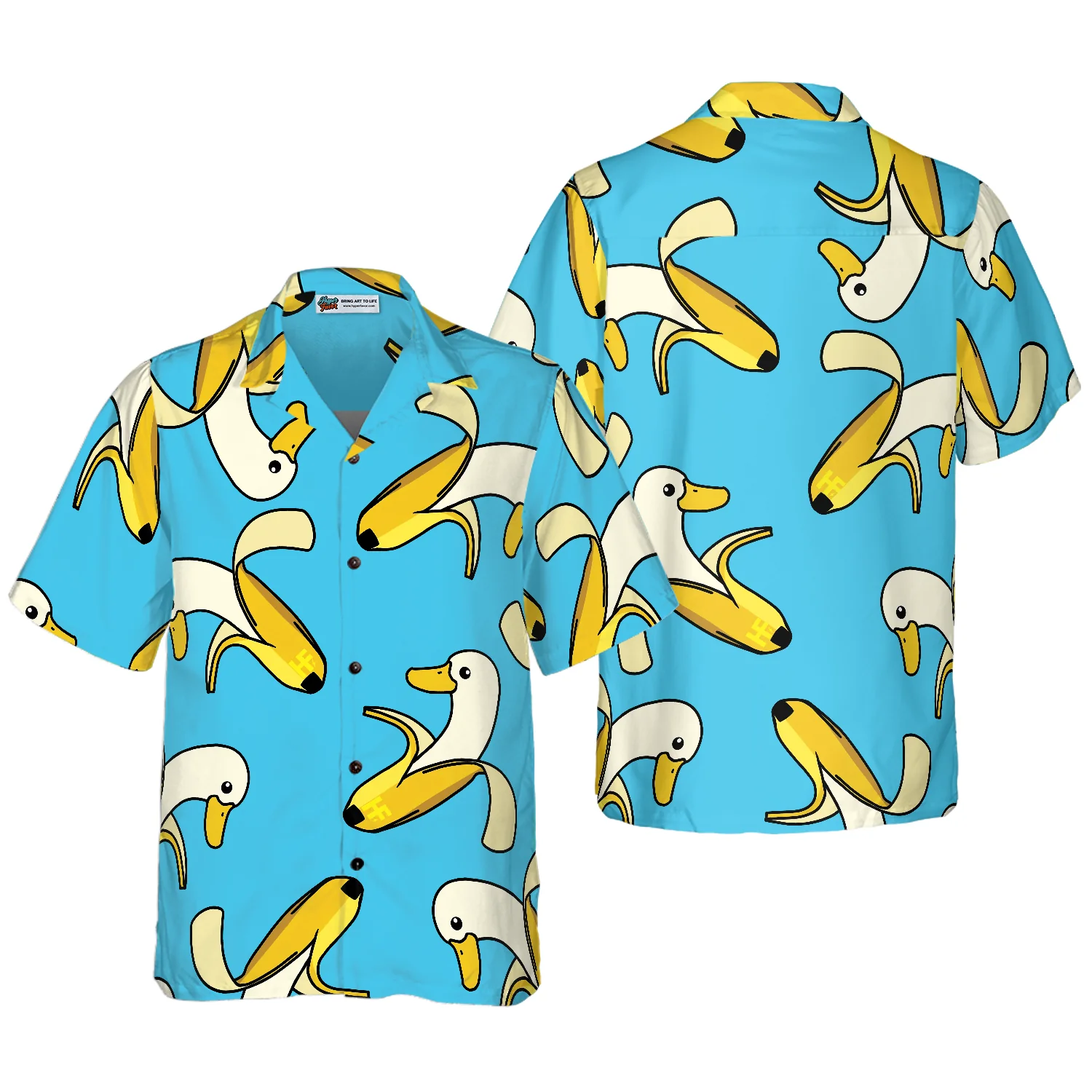 Funny Cute Banana Duck Hawaiian Shirt Aloha Shirt For Men and Women