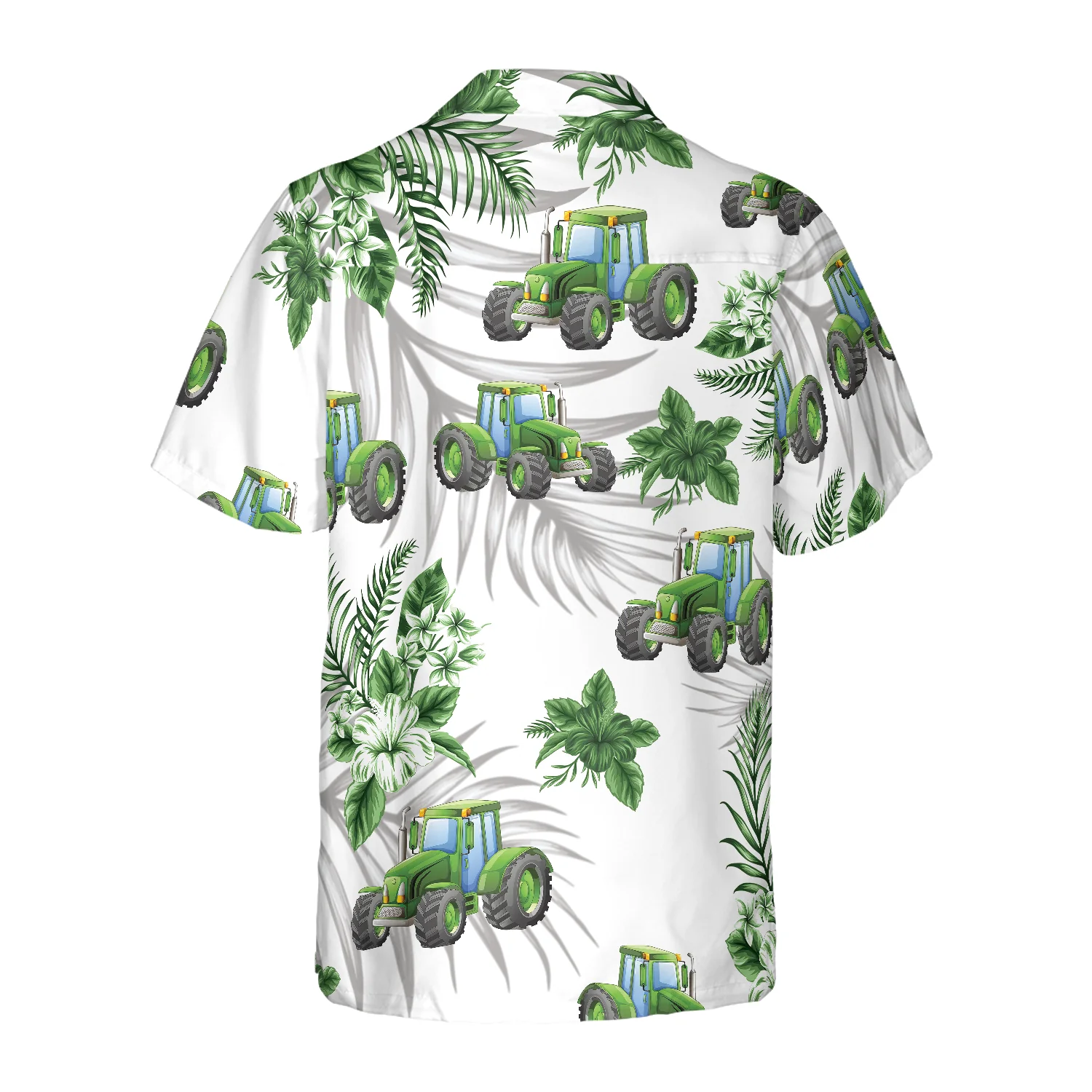 Tropical Green Tractor Hawaiian Shirt Aloha Shirt For Men and Women